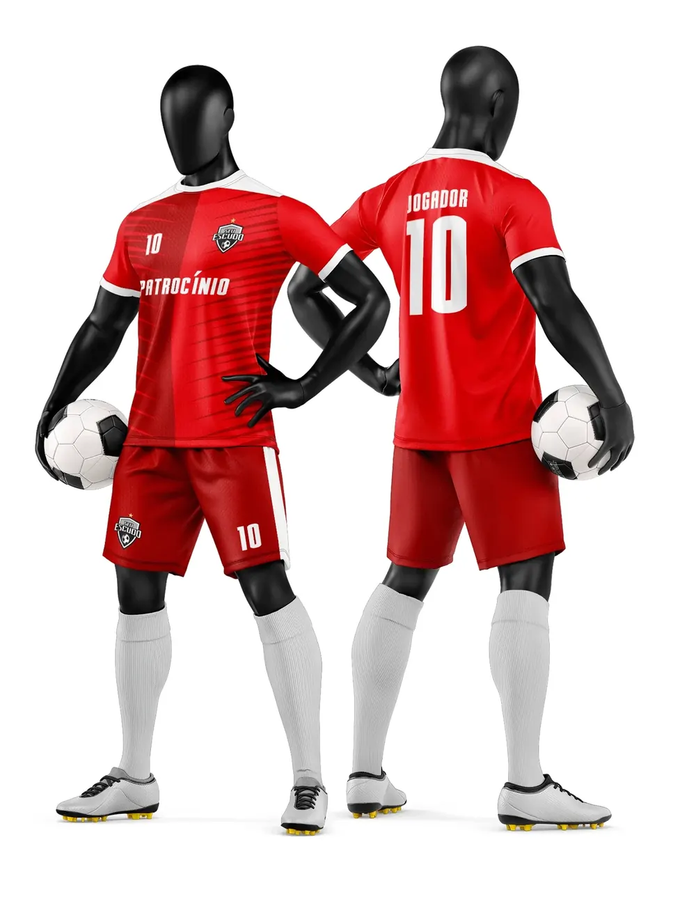 Arte Vetor Camisa e Short de Time de Futebol Amador Modelo 101