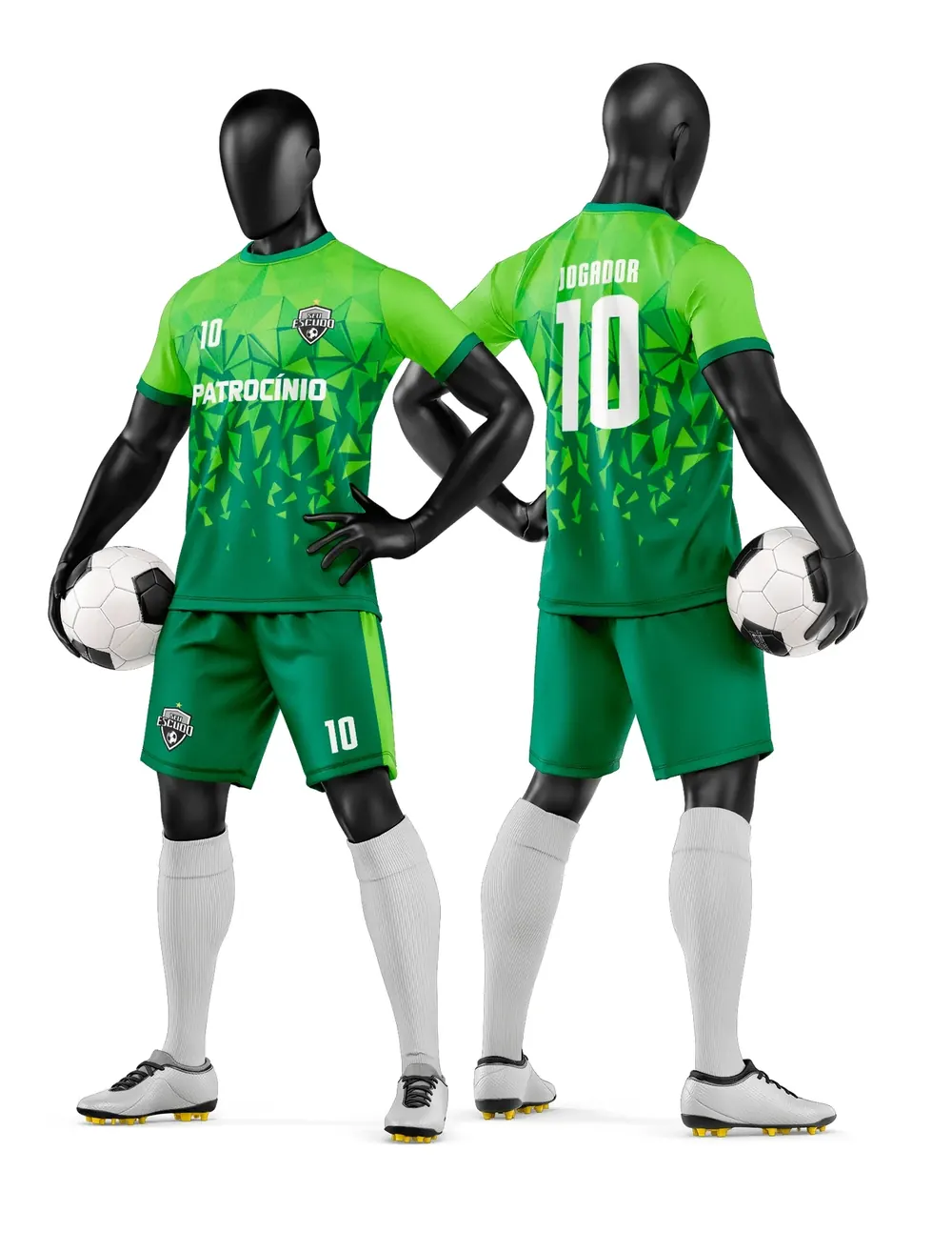 Arte Vetor Camisa e Short de Time de Futebol Amador Modelo 247