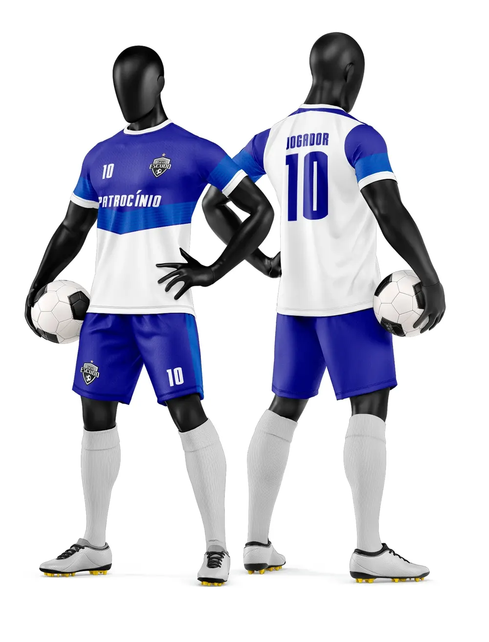 Arte Vetor Camisa e Short de Time de Futebol Amador Modelo 115