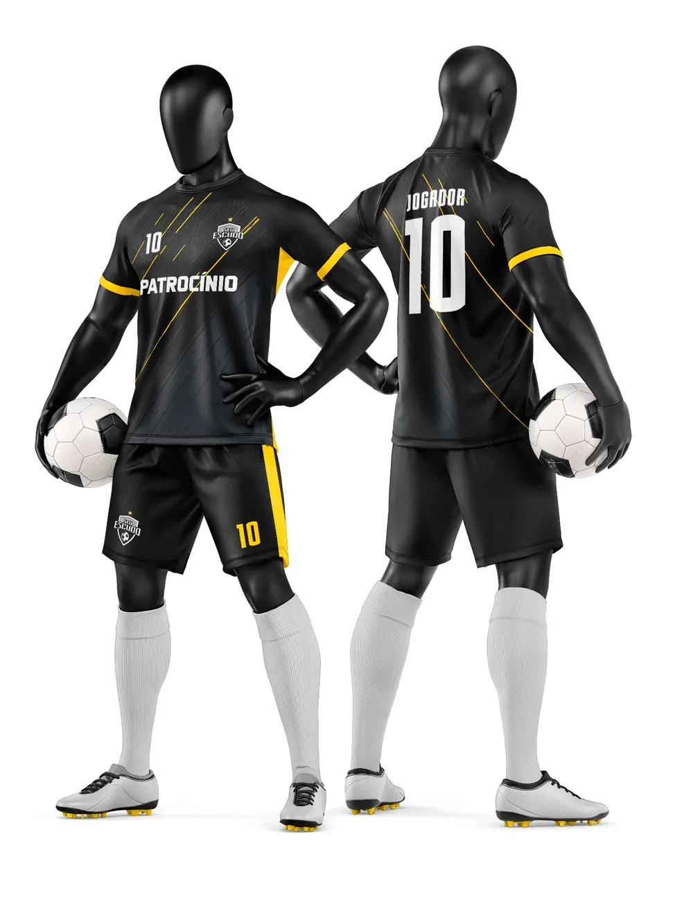 Arte Vetor Camisa e Short de Time de Futebol Amador Modelo 283