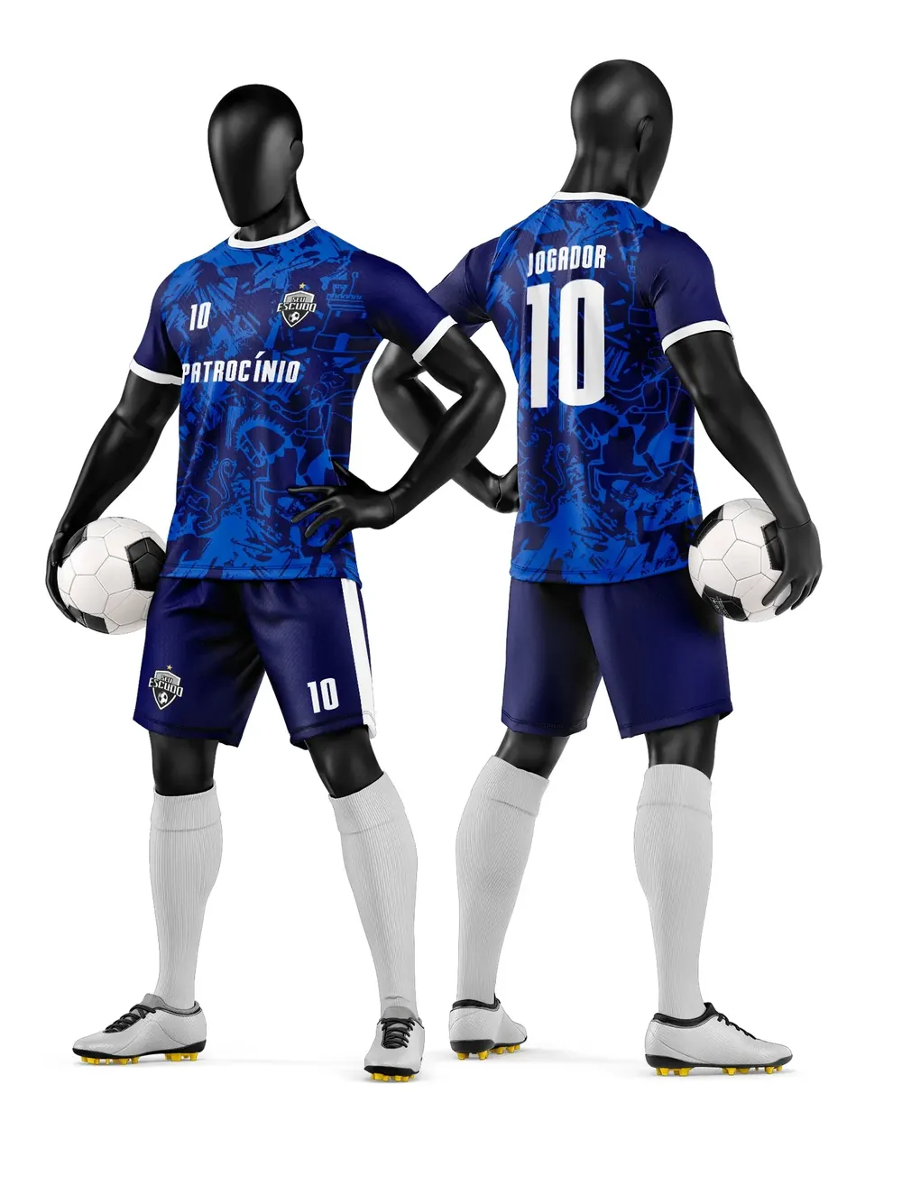 Arte Vetor Camisa e Short de Time de Futebol Amador Modelo 44