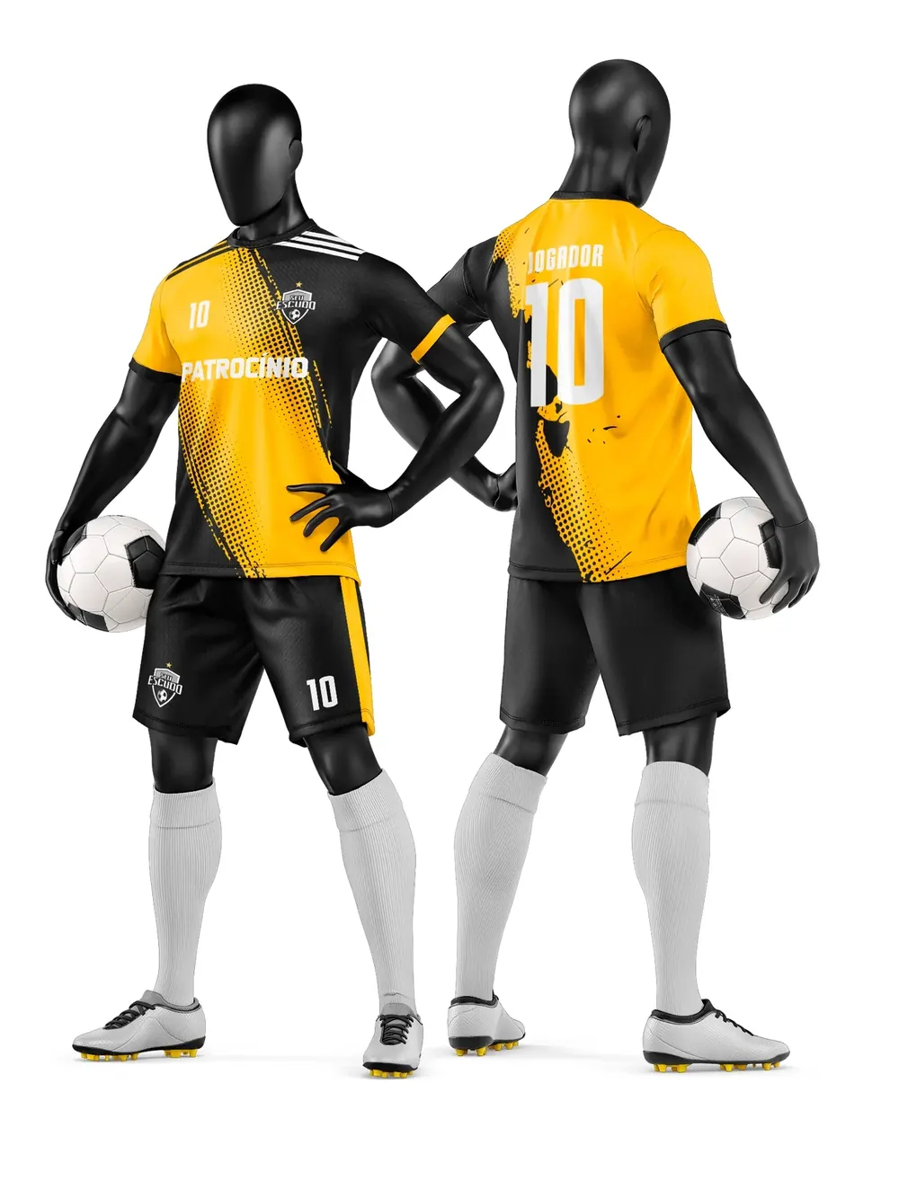 Arte Vetor Camisa e Short de Time de Futebol Amador Modelo 187