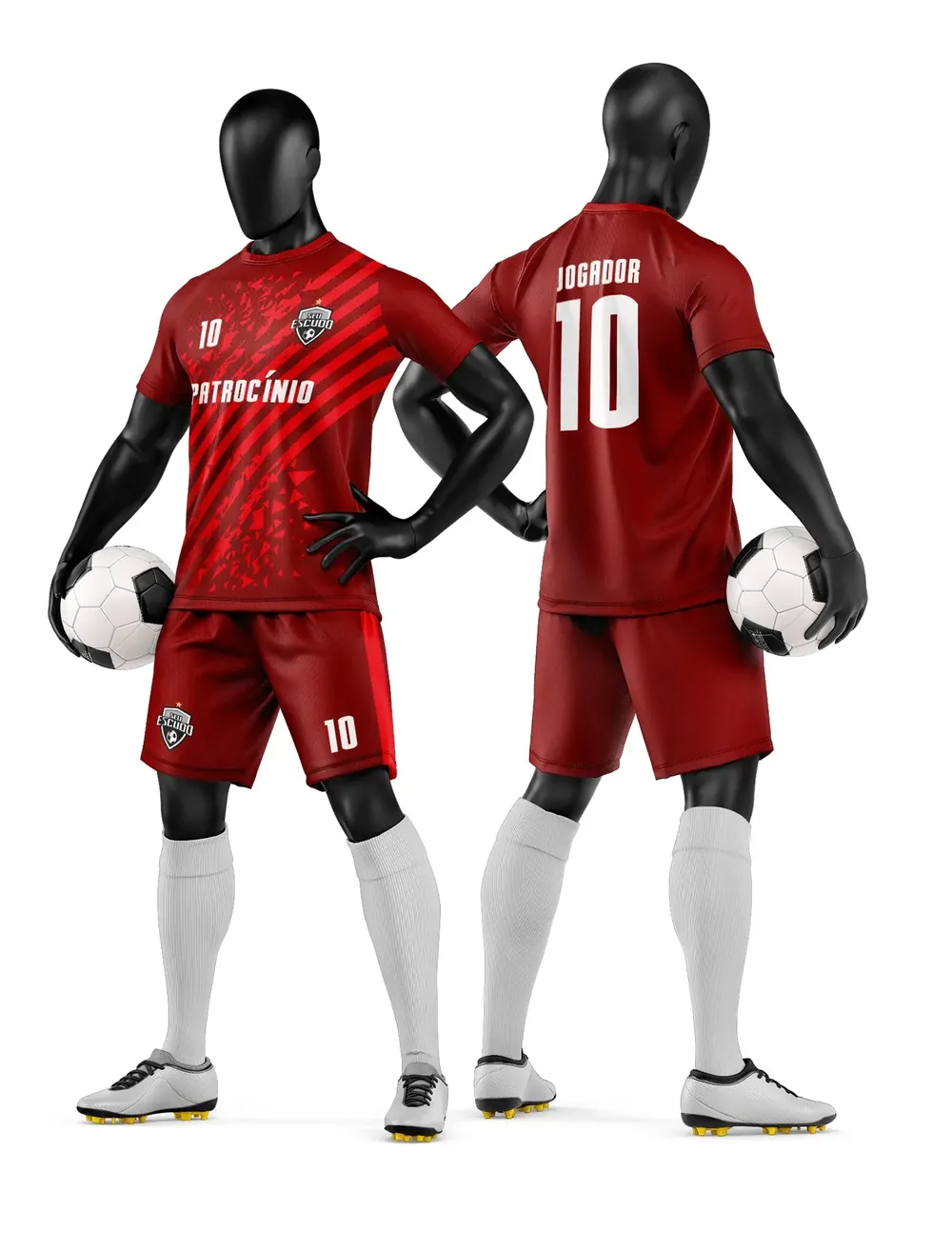Arte Vetor Camisa e Short de Time de Futebol Amador Modelo 124