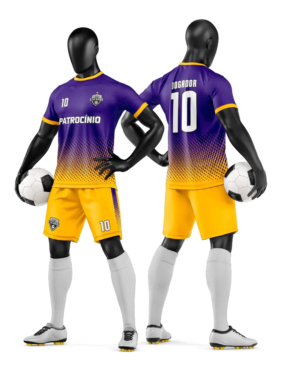 Arte Vetor Camisa e Short de Time de Futebol Amador Modelo 200