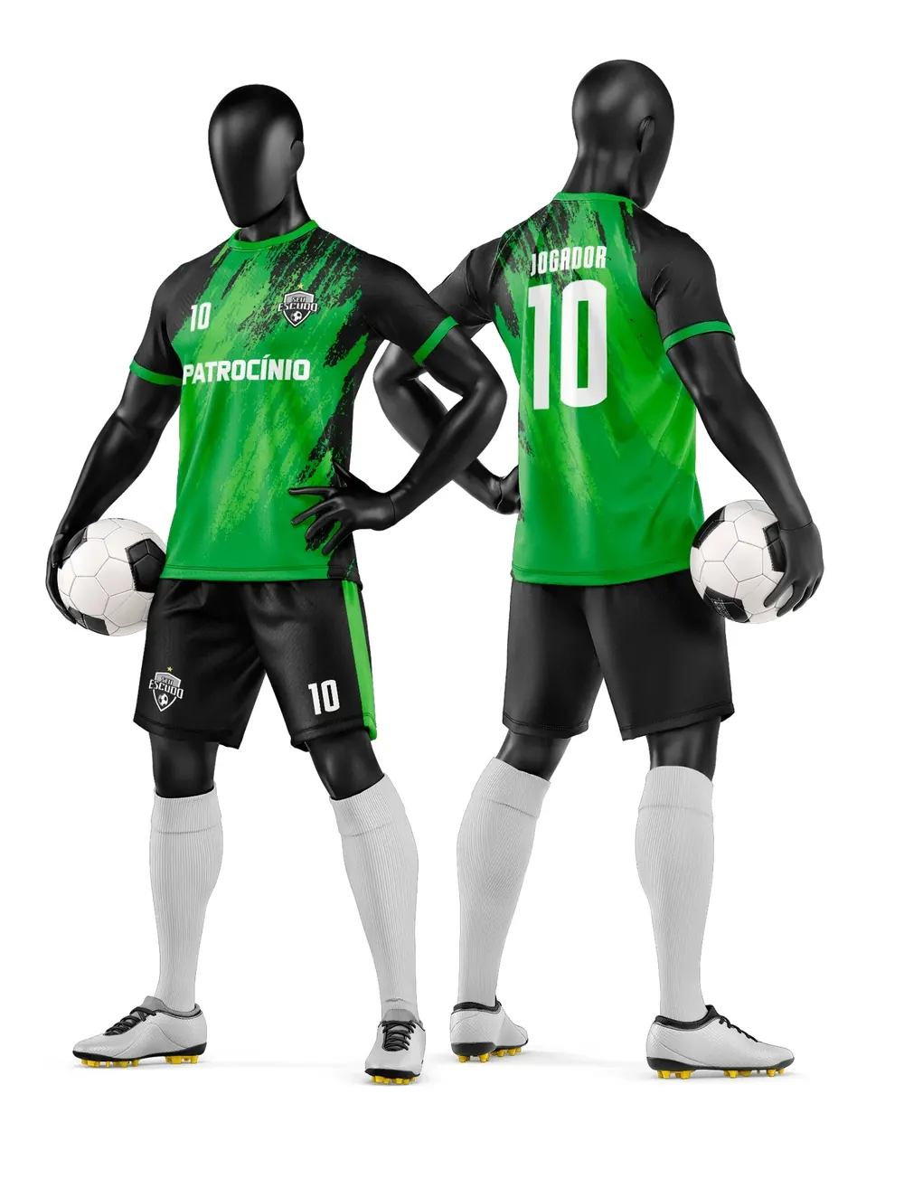 Arte Vetor Camisa e Short de Time de Futebol Amador Modelo 244