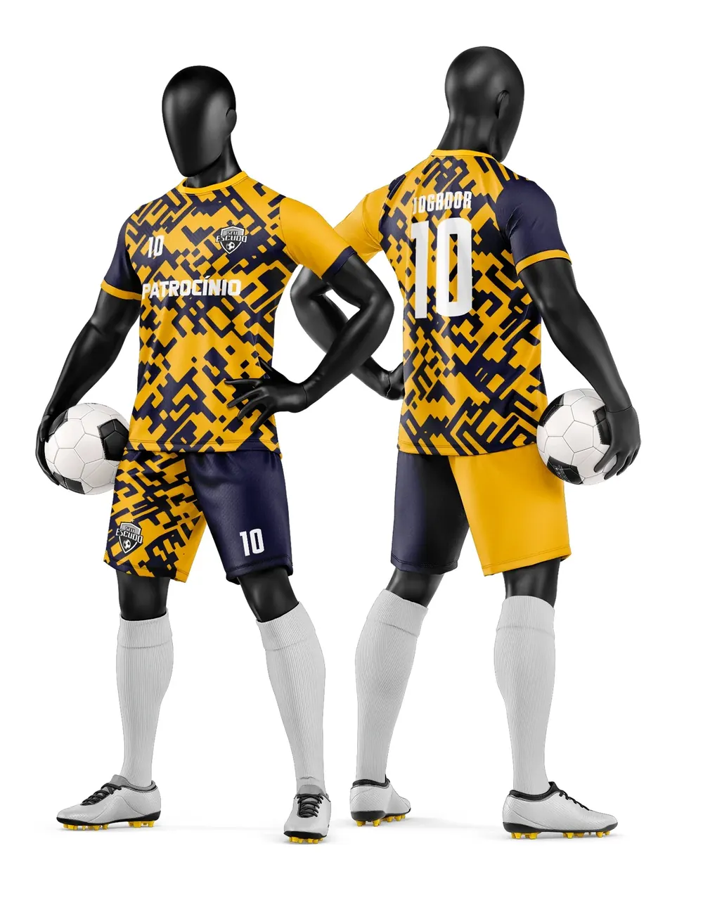 Arte Vetor Camisa e Short de Time de Futebol Amador Modelo 285
