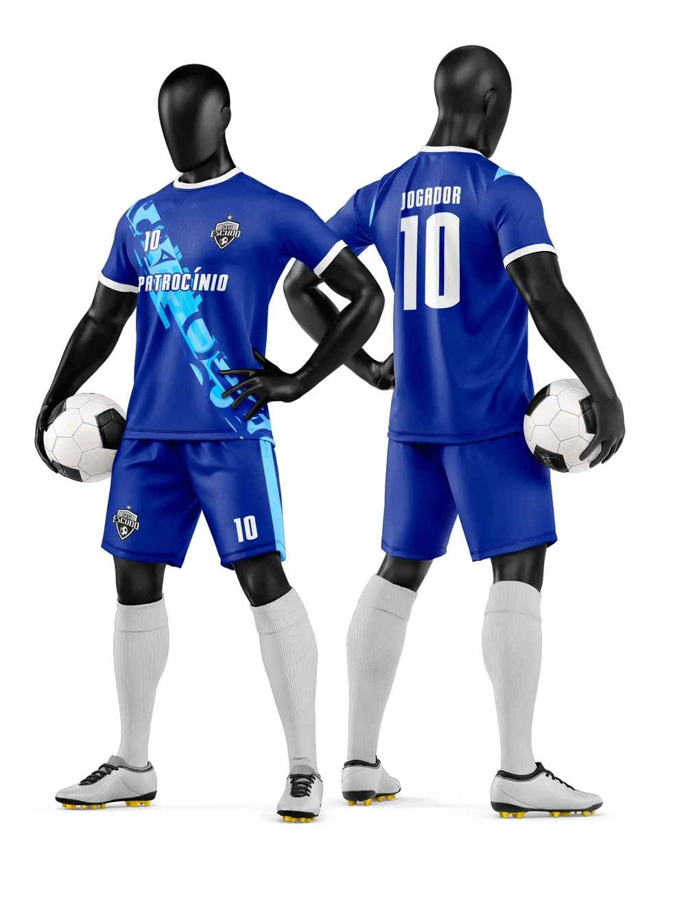 Arte Vetor Camisa e Short de Time de Futebol Amador Modelo 45