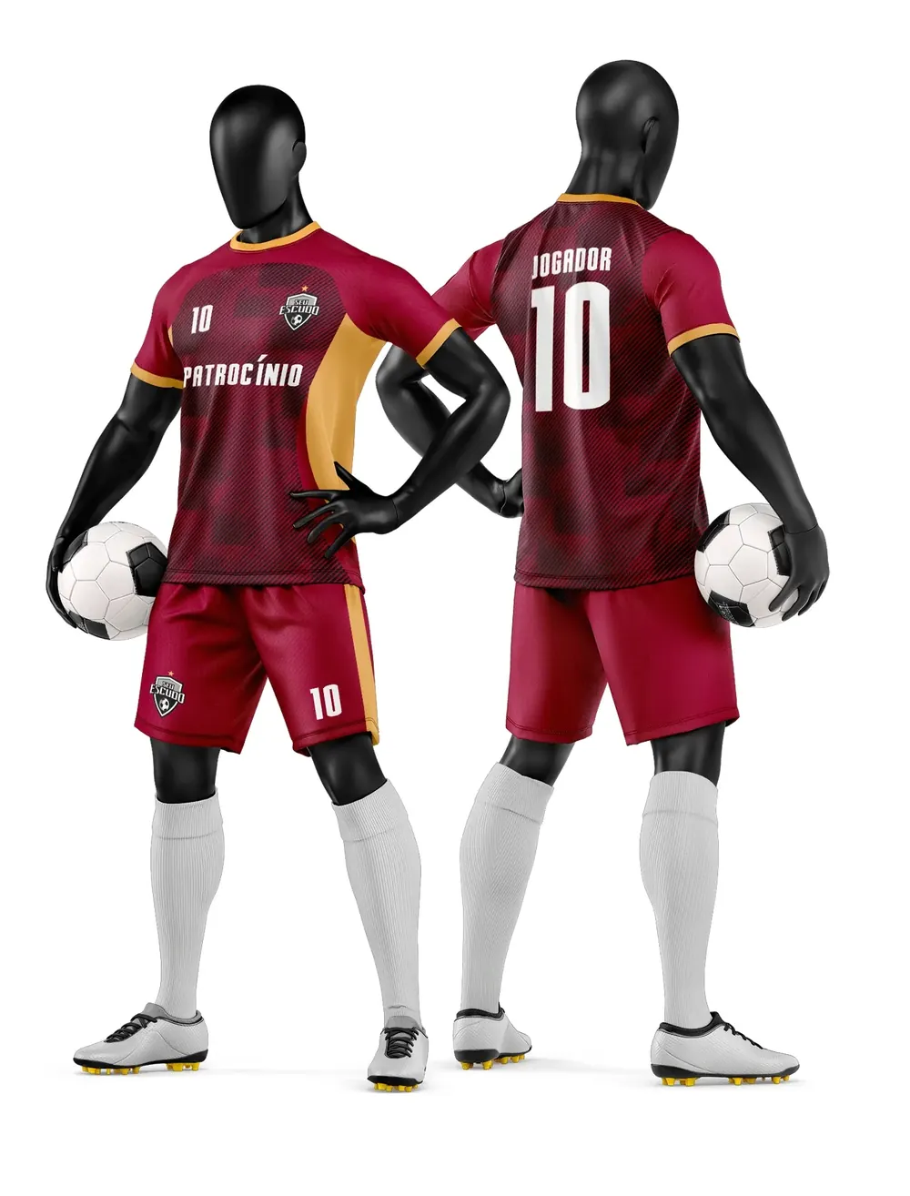Arte Vetor Camisa e Short de Time de Futebol Amador Modelo 10