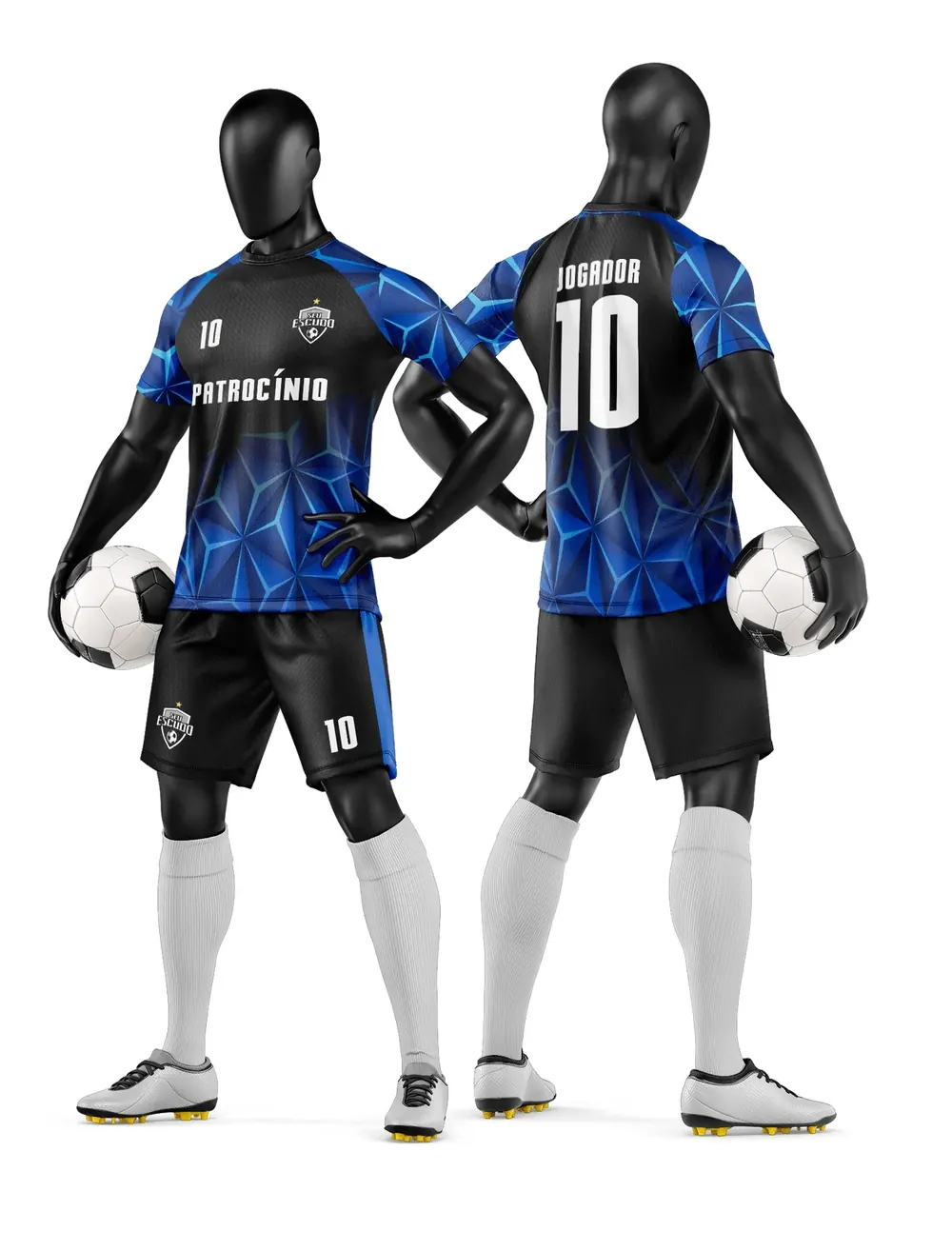 Arte Vetor Camisa e Short de Time de Futebol Amador Modelo 300