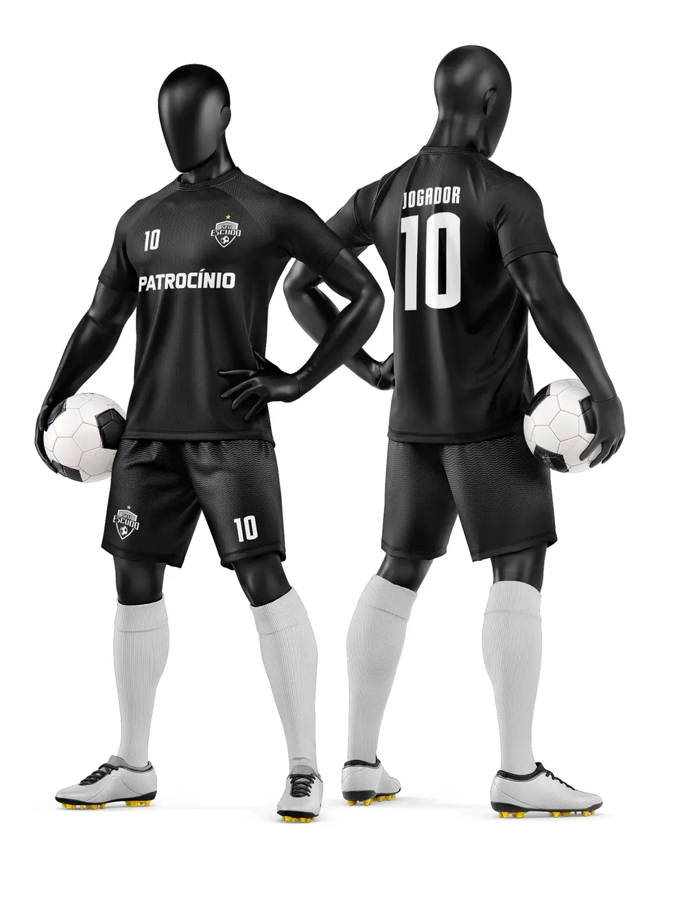 Arte Vetor Camisa e Short de Time de Futebol Amador Modelo 188