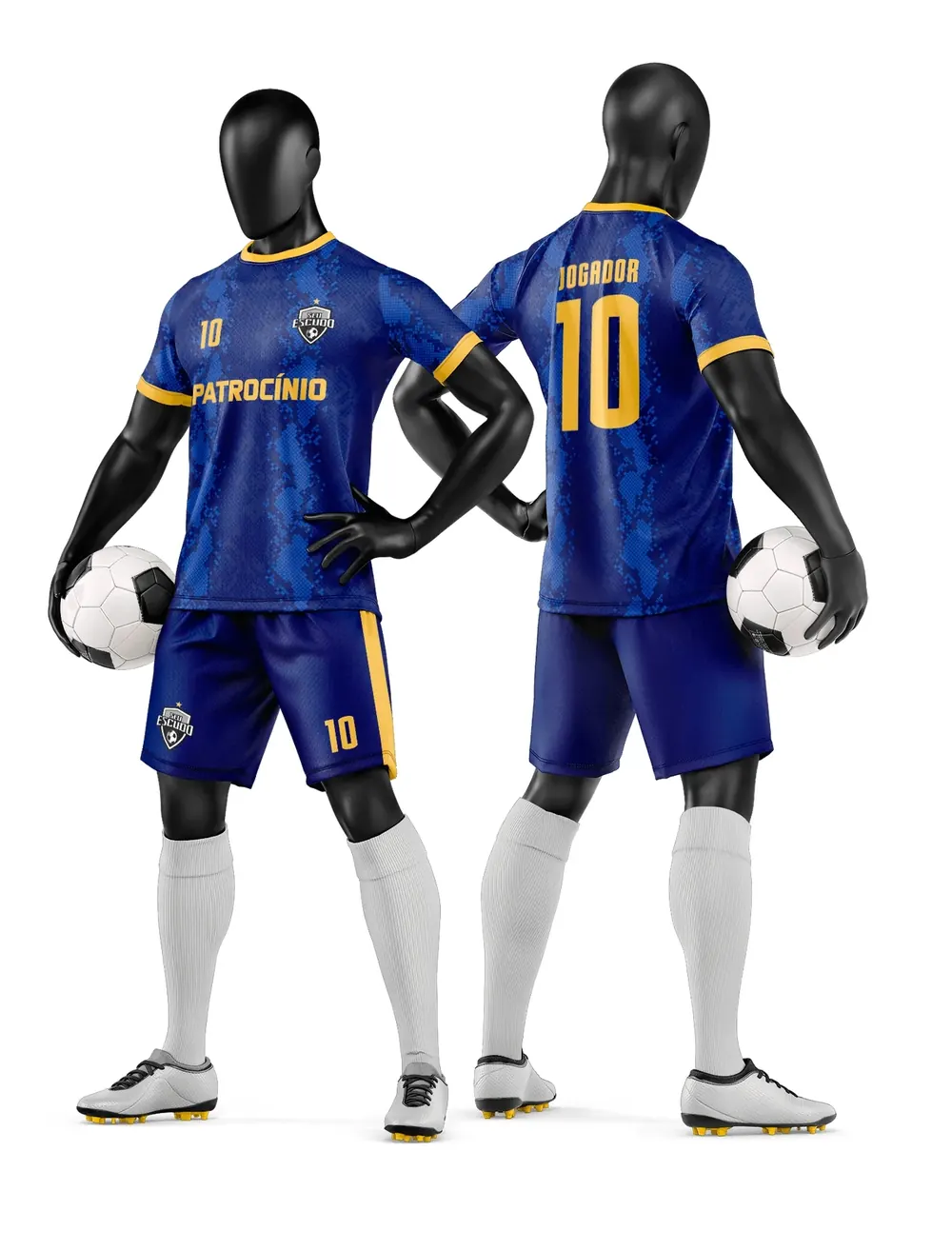 Arte Vetor Camisa e Short de Time de Futebol Amador Modelo 194