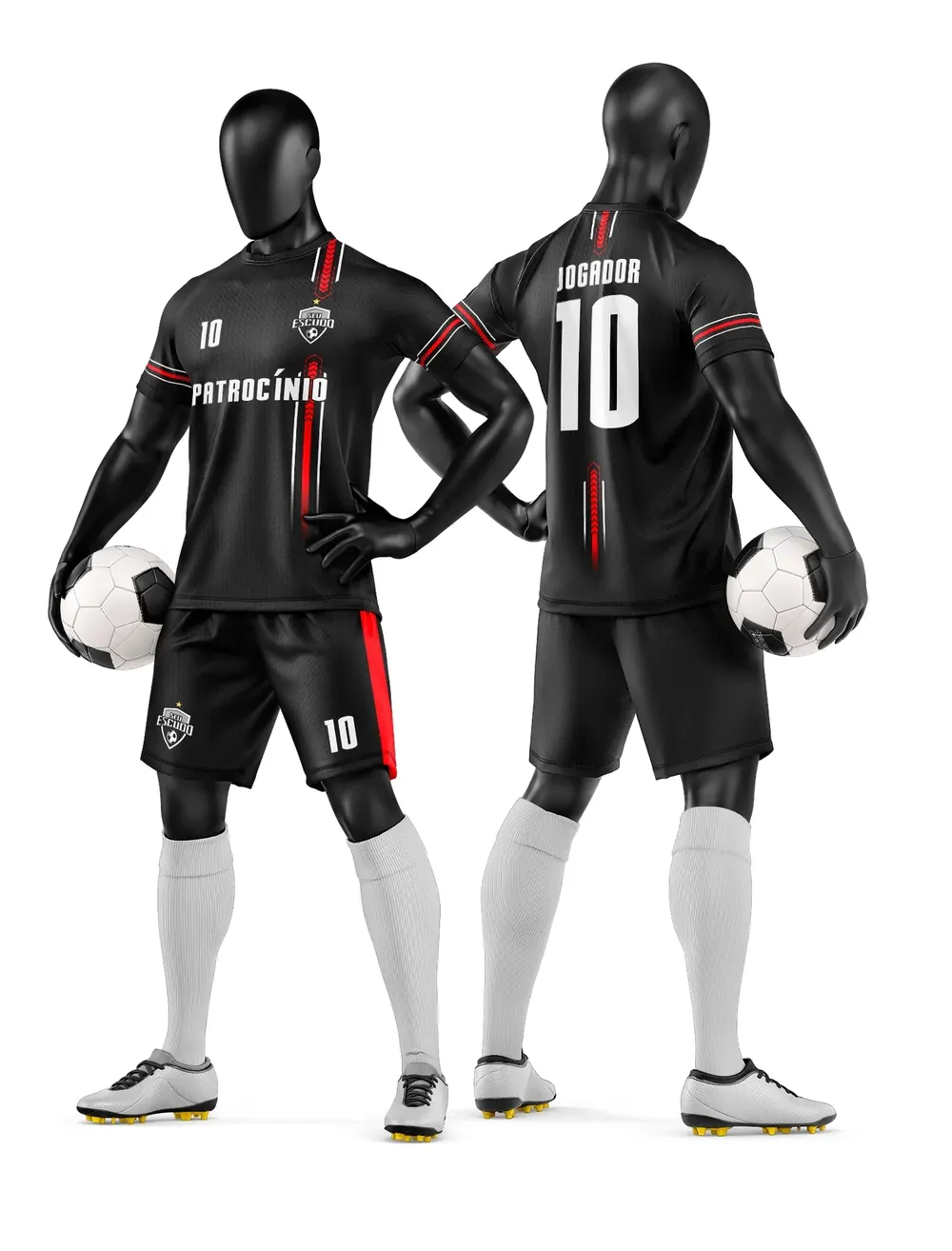 Arte Vetor Camisa e Short de Time de Futebol Amador Modelo 267