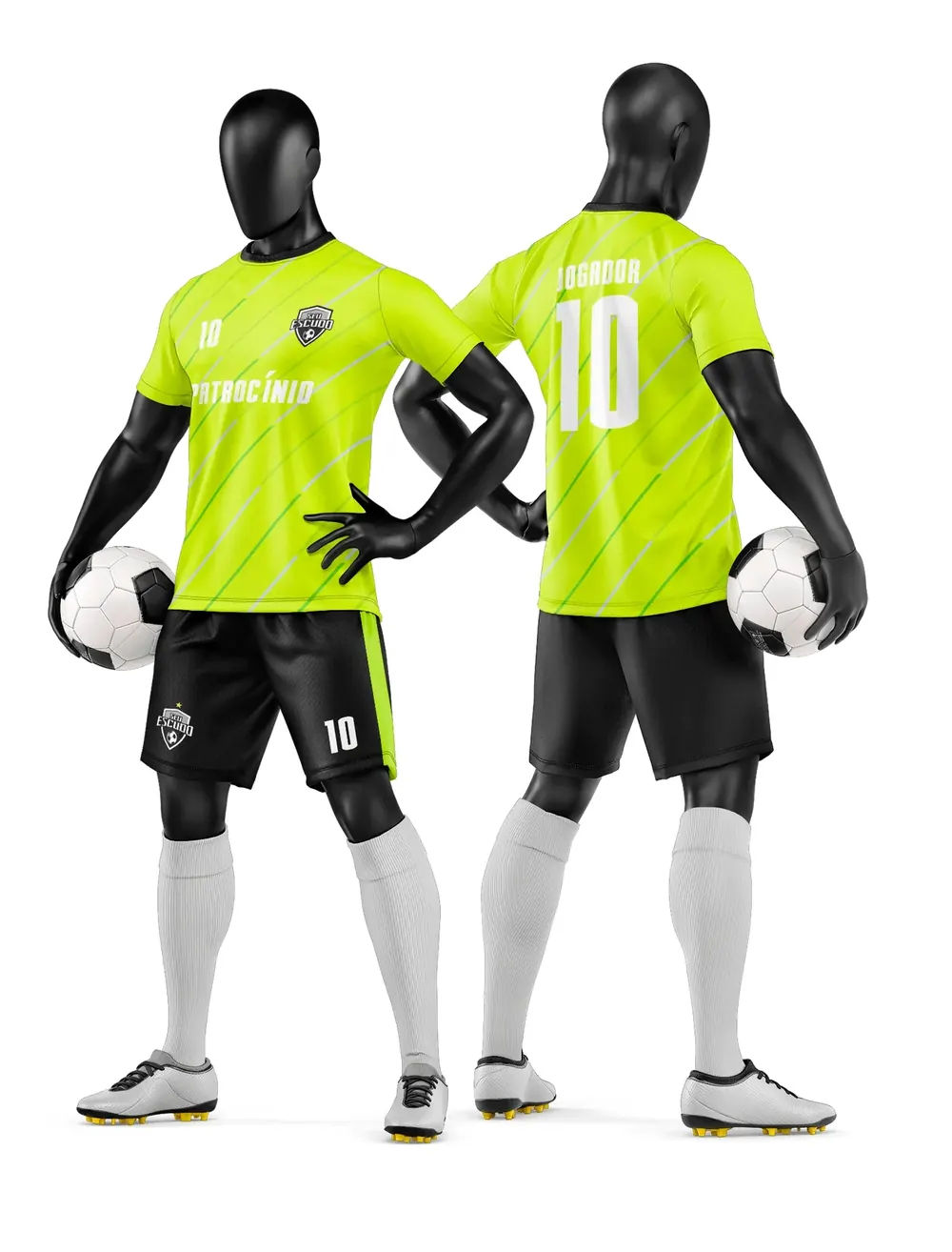 Arte Vetor Camisa e Short de Time de Futebol Amador Modelo 127