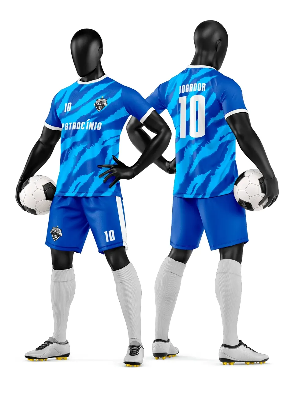 Arte Vetor Camisa e Short de Time de Futebol Amador Modelo 17