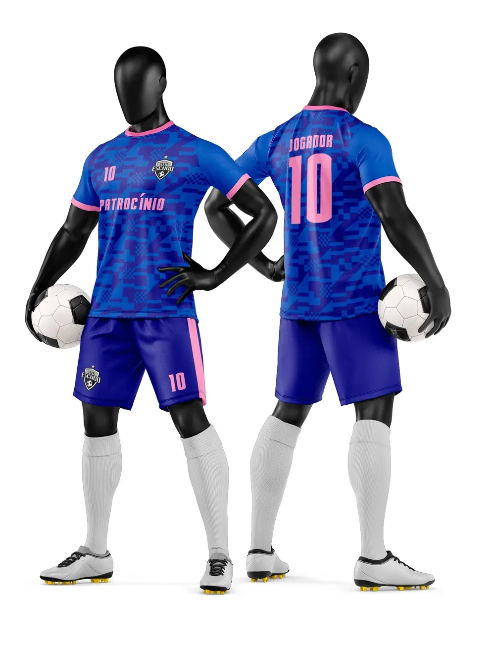 Arte Vetor Camisa e Short de Time de Futebol Amador Modelo 15