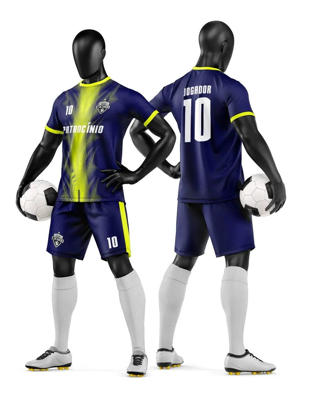 Arte Vetor Camisa e Short de Time de Futebol Amador Modelo 140