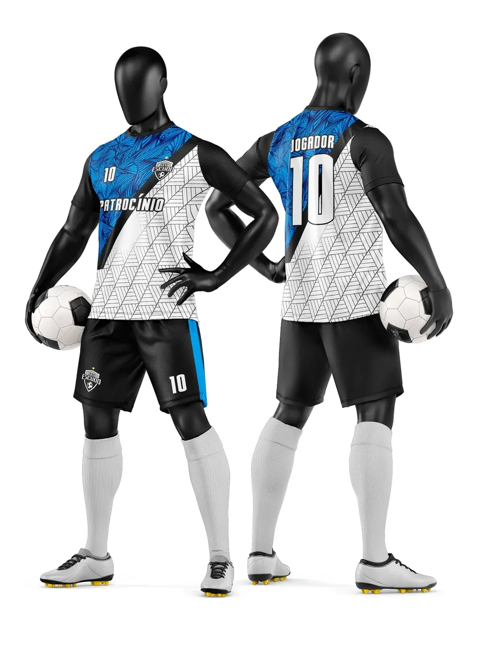 Arte Vetor Camisa e Short de Time de Futebol Amador Modelo 138