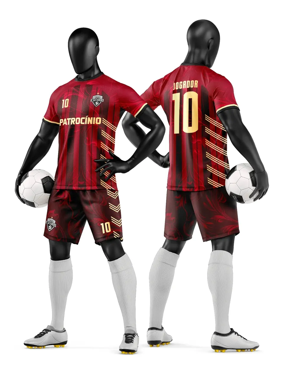 Arte Vetor Camisa e Short de Time de Futebol Amador Modelo 233