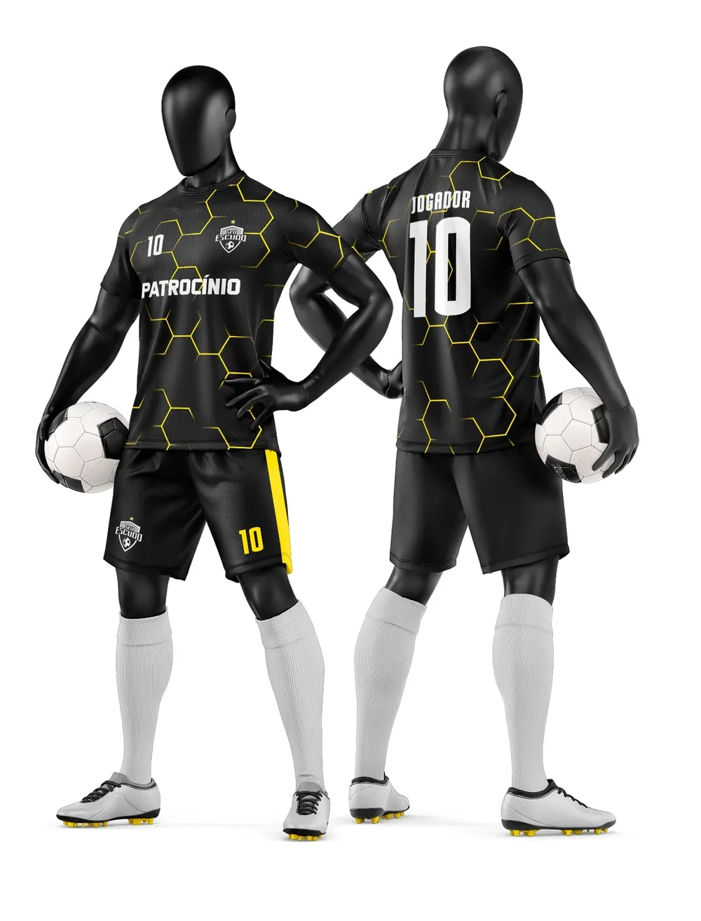Arte Vetor Camisa e Short de Time de Futebol Amador Modelo 288