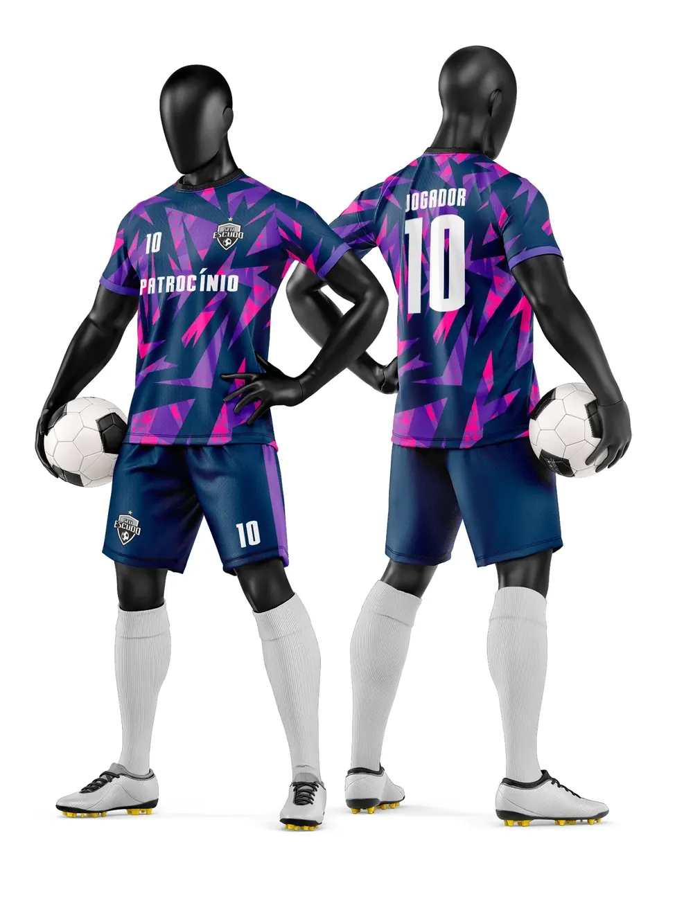Arte Vetor Camisa e Short de Time de Futebol Amador Modelo 274