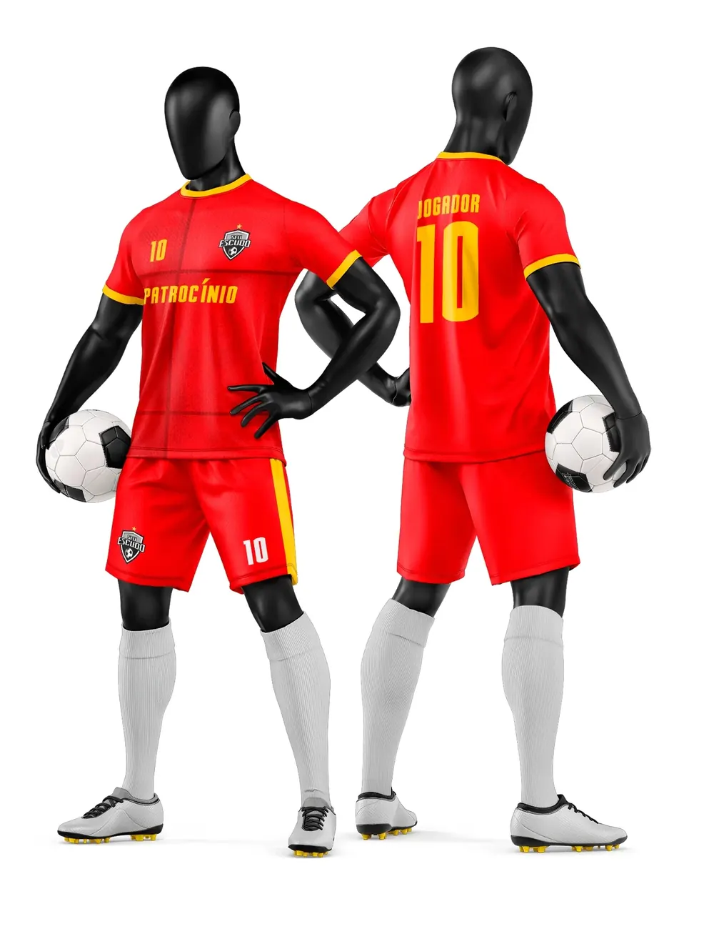 Arte Vetor Camisa e Short de Time de Futebol Amador Modelo 23
