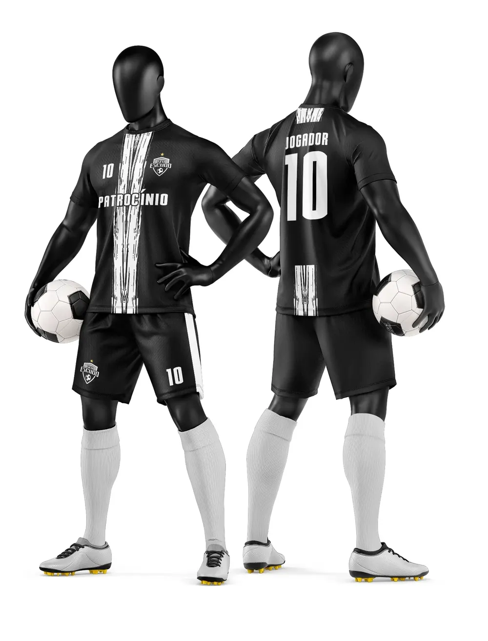 Arte Vetor Camisa e Short de Time de Futebol Amador Modelo 251
