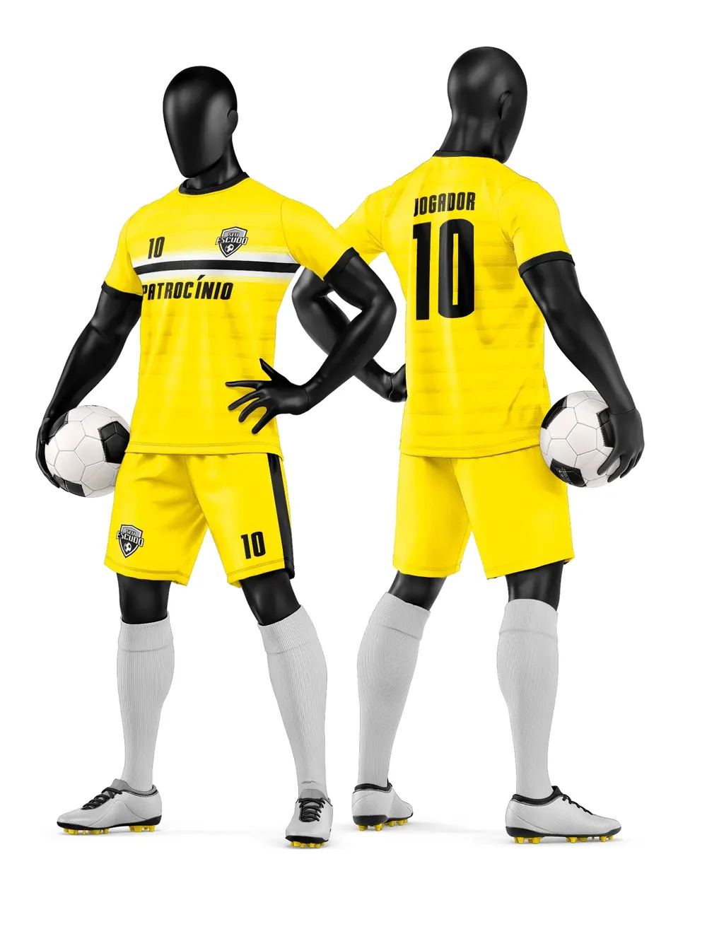Arte Vetor Camisa e Short de Time de Futebol Amador Modelo 113