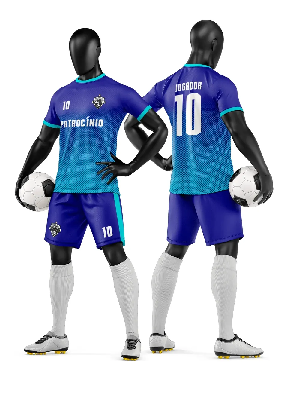 Arte Vetor Camisa e Short de Time de Futebol Amador Modelo 177