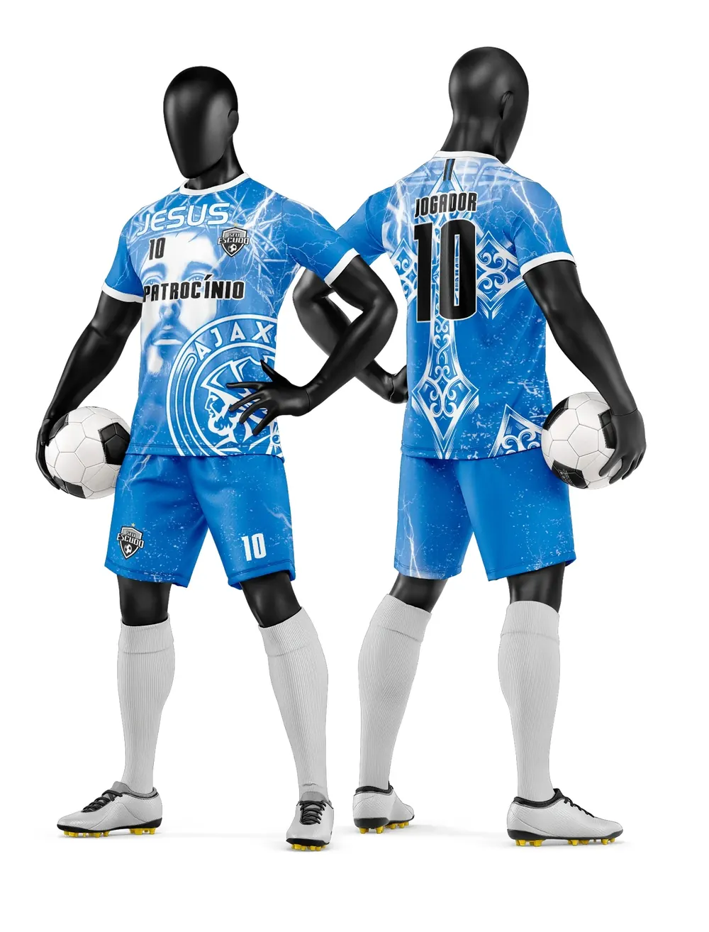 Arte Vetor Camisa e Short de Time de Futebol Amador Modelo 301