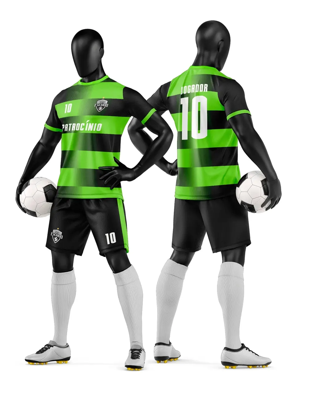 Arte Vetor Camisa e Short de Time de Futebol Amador Modelo 98