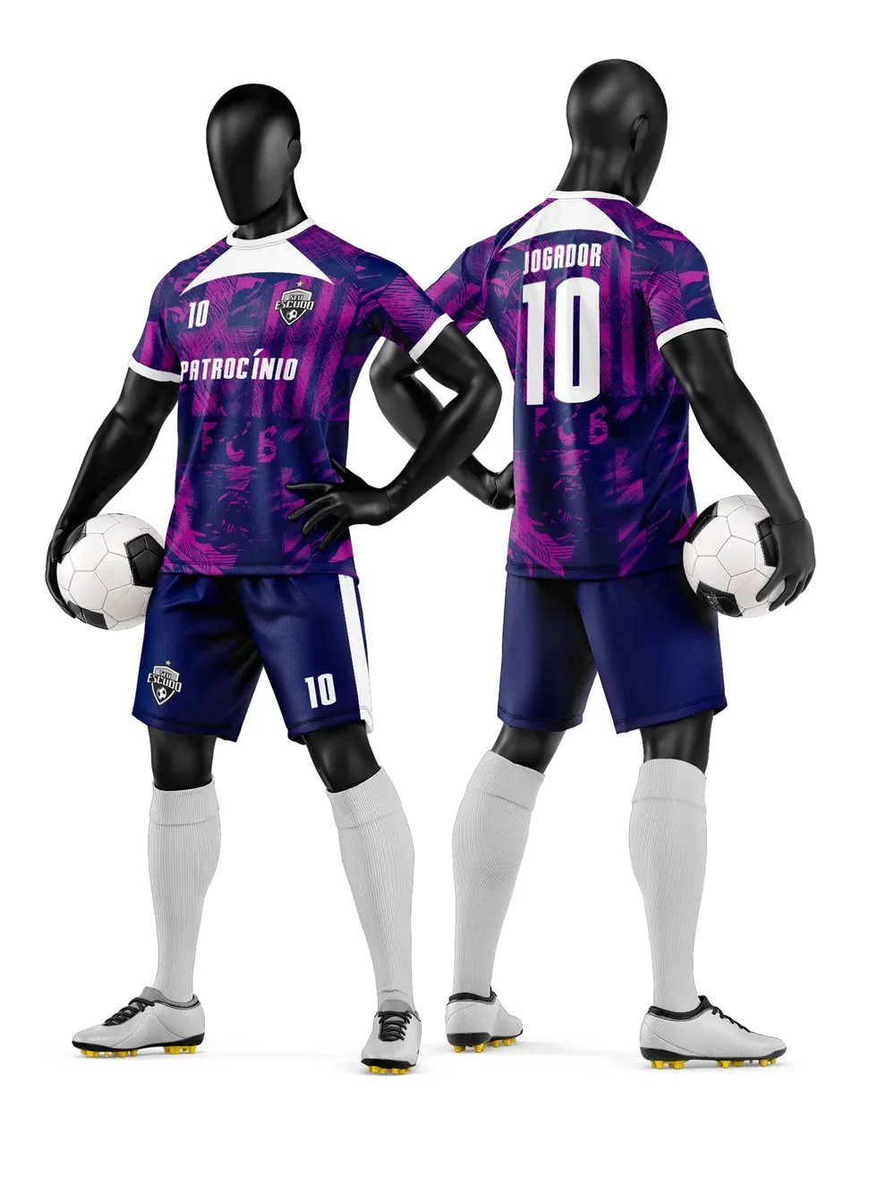 Arte Vetor Camisa e Short de Time de Futebol Amador Modelo 61