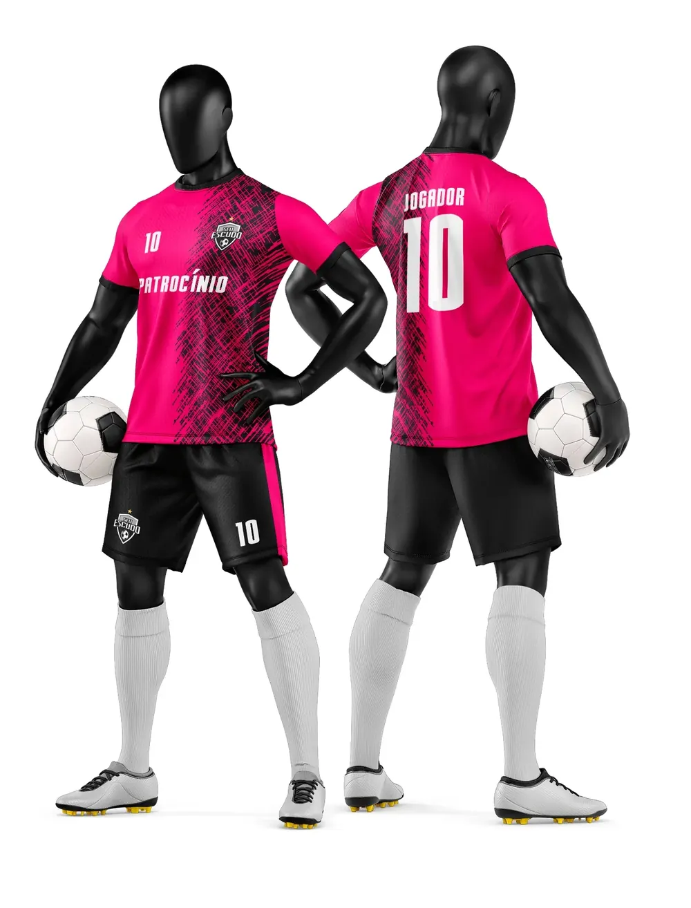 Arte Vetor Camisa e Short de Time de Futebol Amador Modelo 105