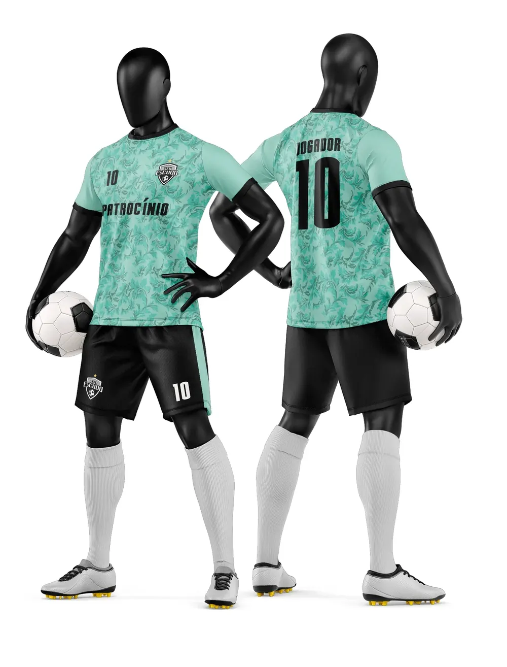 Arte Vetor Camisa e Short de Time de Futebol Amador Modelo 49