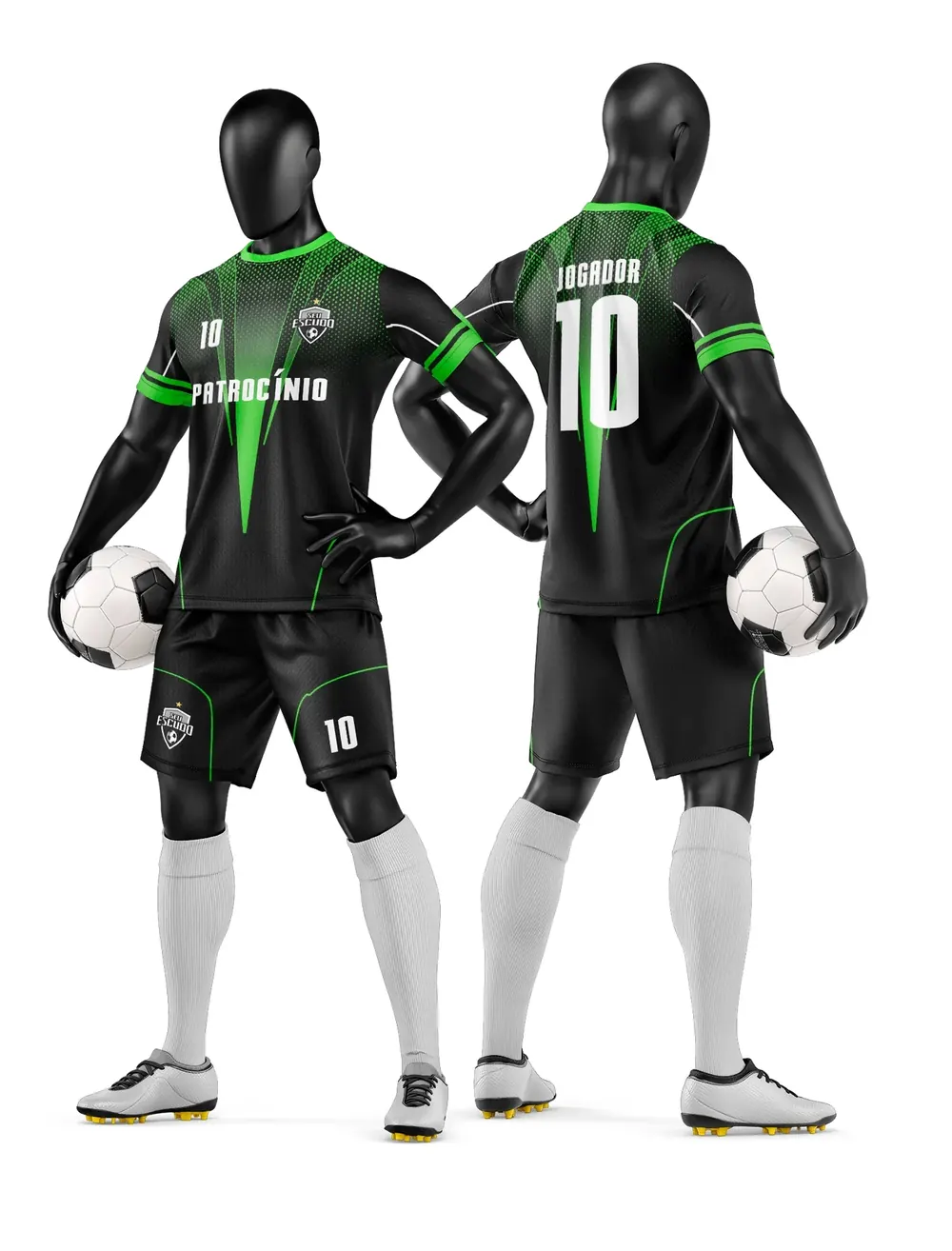 Arte Vetor Camisa e Short de Time de Futebol Amador Modelo 154