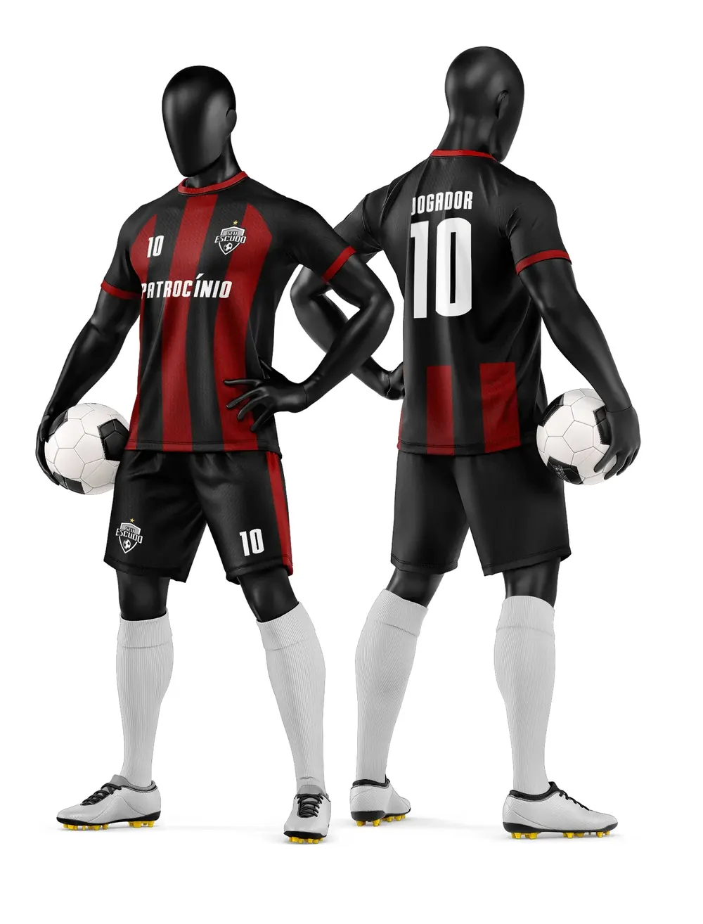 Arte Vetor Camisa e Short de Time de Futebol Amador Modelo 99
