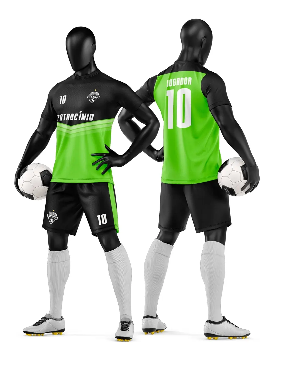 Arte Vetor Camisa e Short de Time de Futebol Amador Modelo 107
