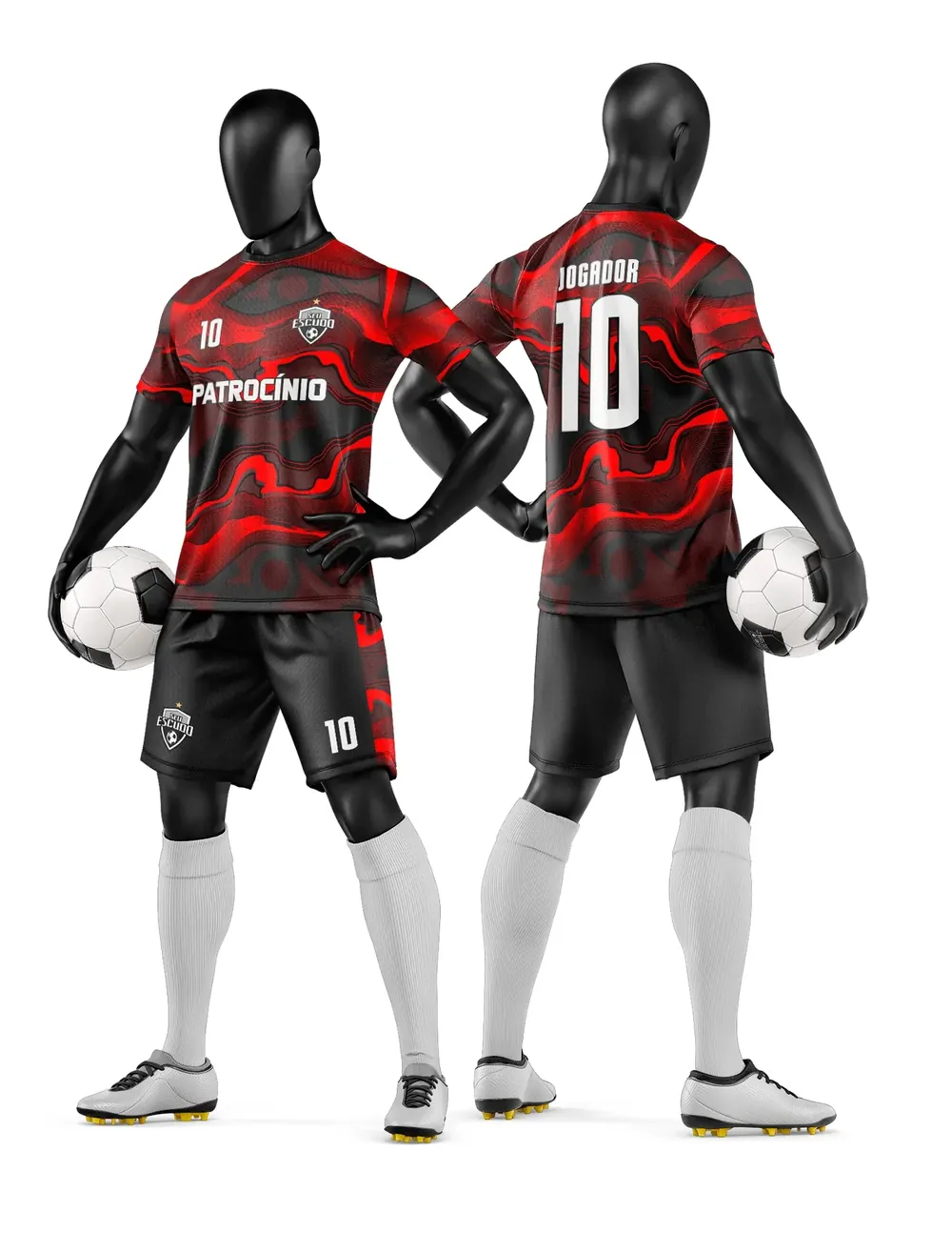 Arte Vetor Camisa e Short de Time de Futebol Amador Modelo 293