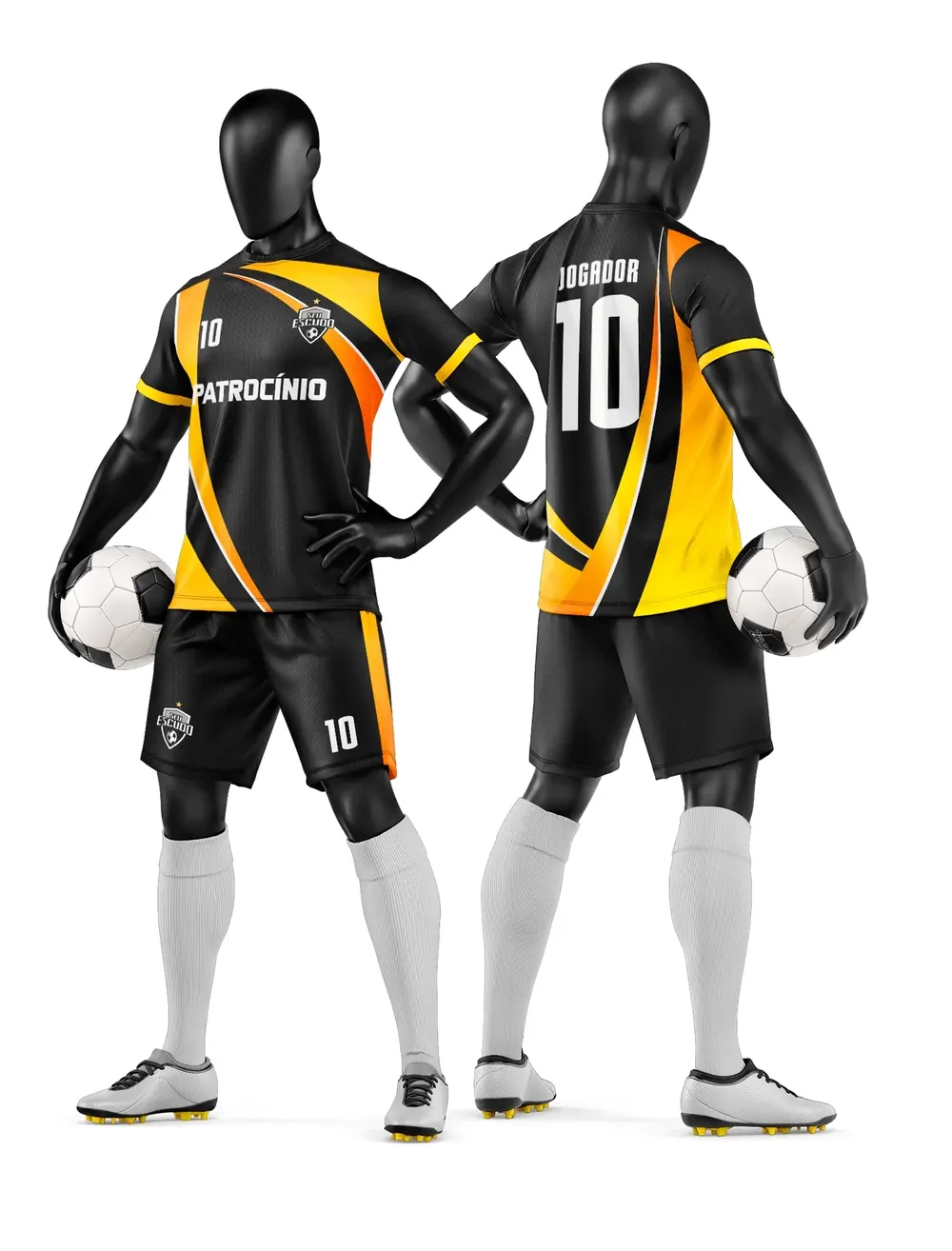 Arte Vetor Camisa e Short de Time de Futebol Amador Modelo 178
