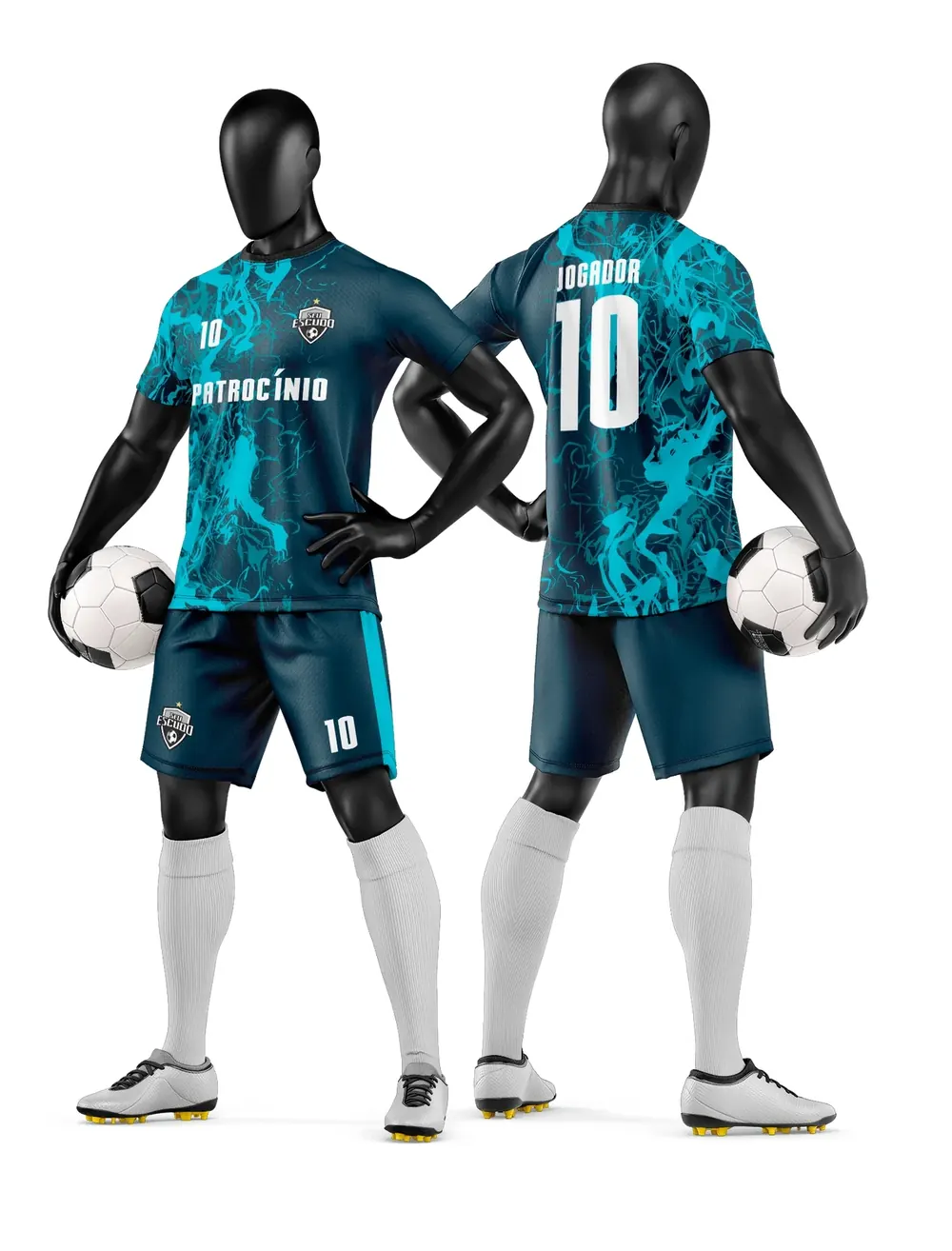 Arte Vetor Camisa e Short de Time de Futebol Amador Modelo 269