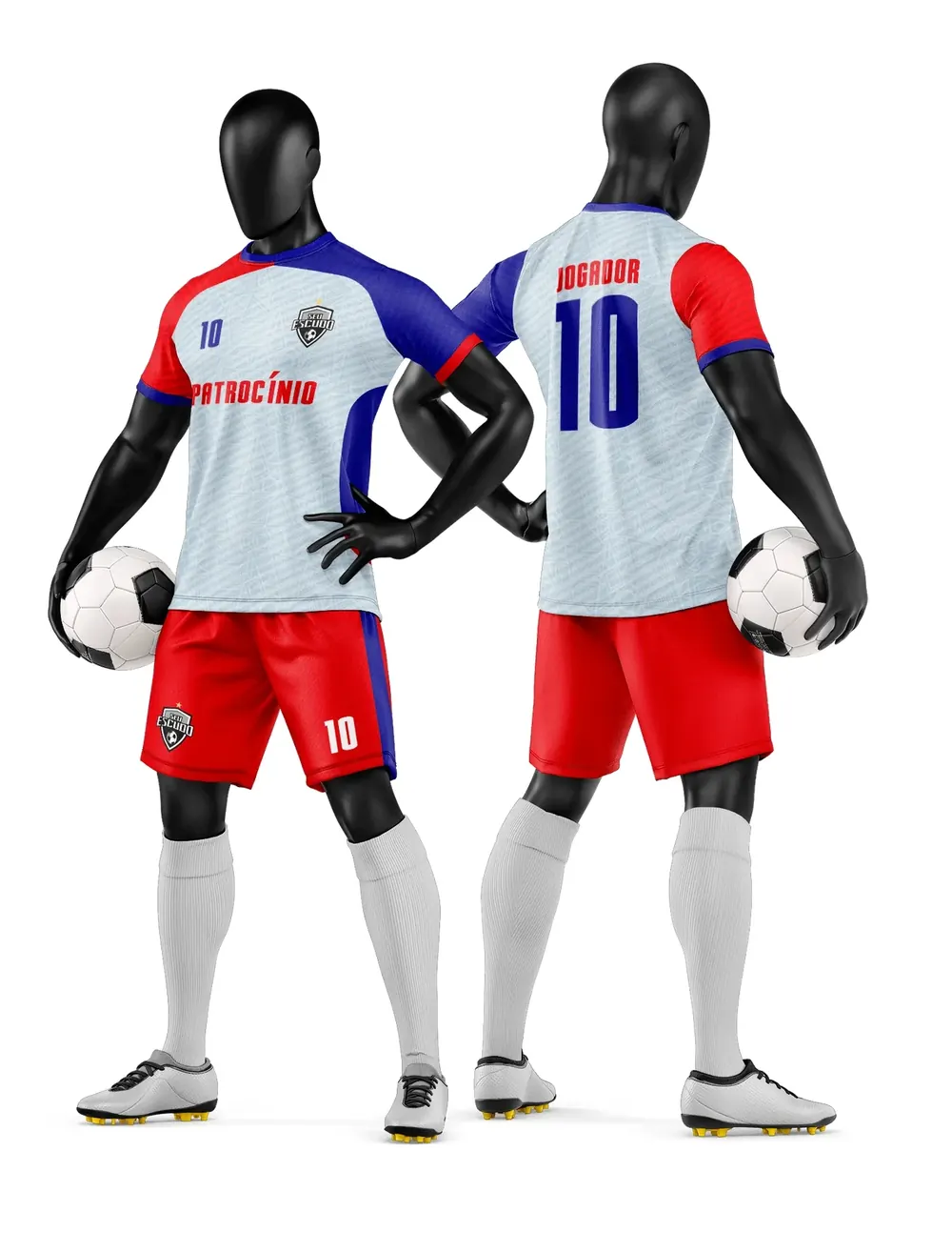 Arte Vetor Camisa e Short de Time de Futebol Amador Modelo 34