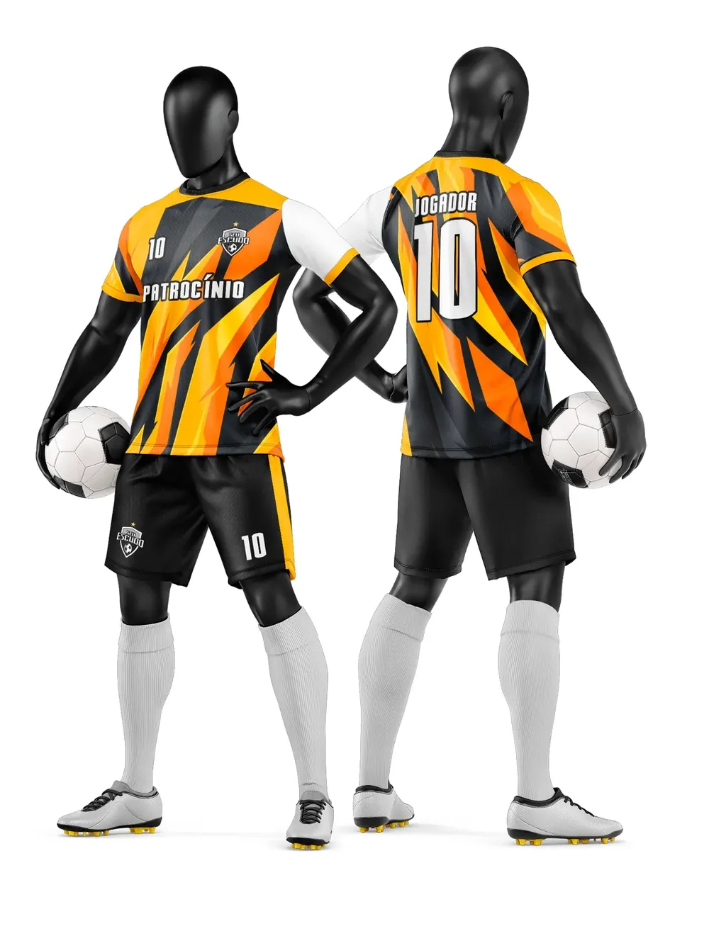 Arte Vetor Camisa e Short de Time de Futebol Amador Modelo 254