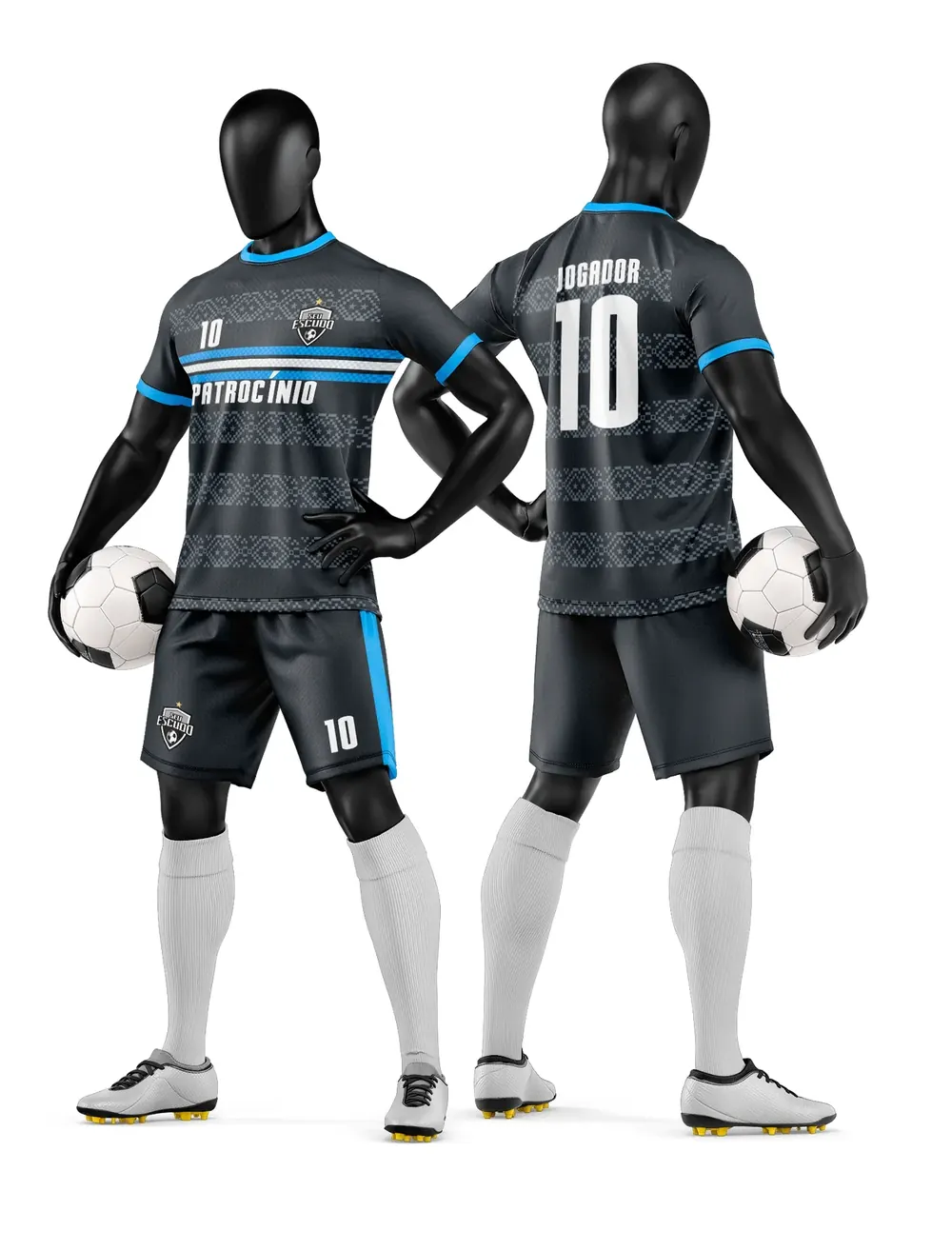 Arte Vetor Camisa e Short de Time de Futebol Amador Modelo 68