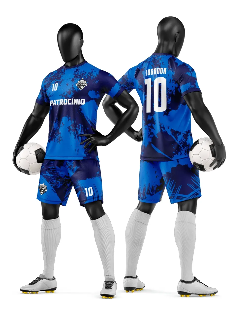 Arte Vetor Camisa e Short de Time de Futebol Amador Modelo 232