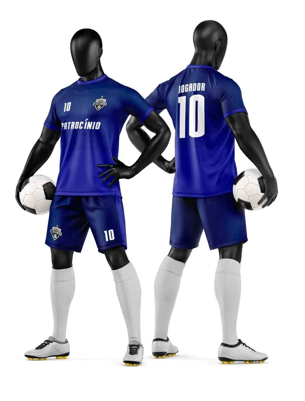 Arte Vetor Camisa e Short de Time de Futebol Amador Modelo 121