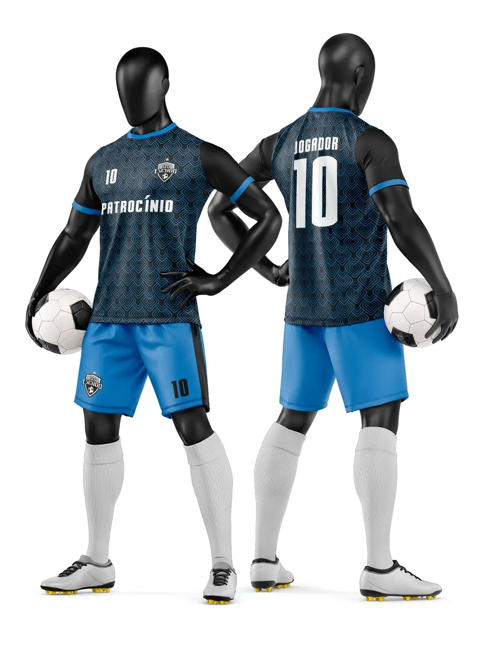 Arte Vetor Camisa e Short de Time de Futebol Amador Modelo 155