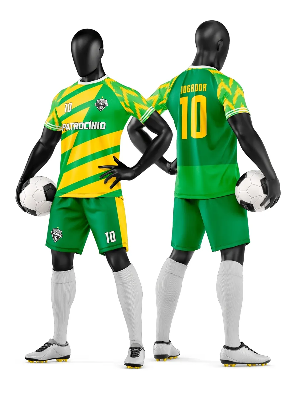 Arte Vetor Camisa e Short de Time de Futebol Amador Modelo 197