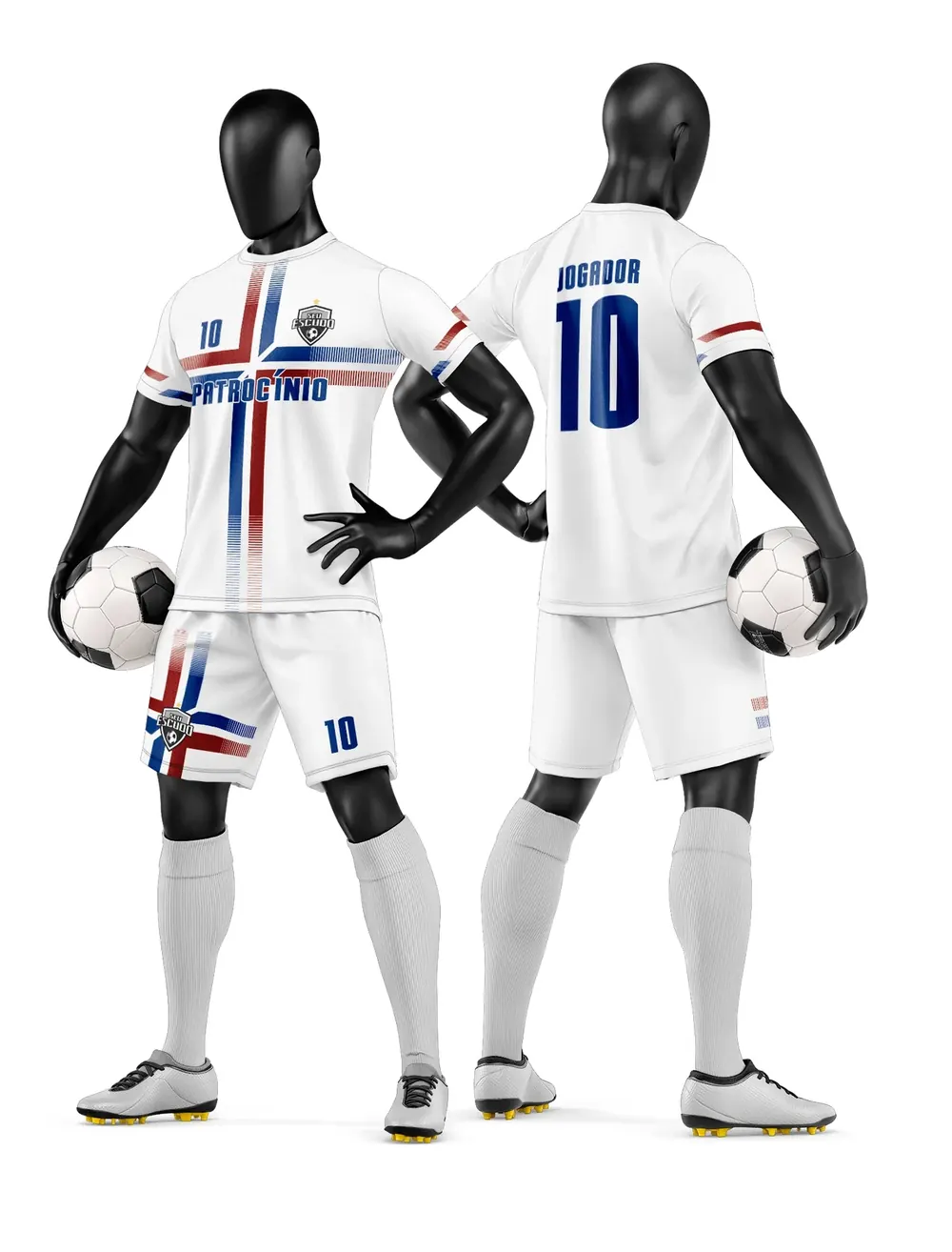 Arte Vetor Camisa e Short de Time de Futebol Amador Modelo 162