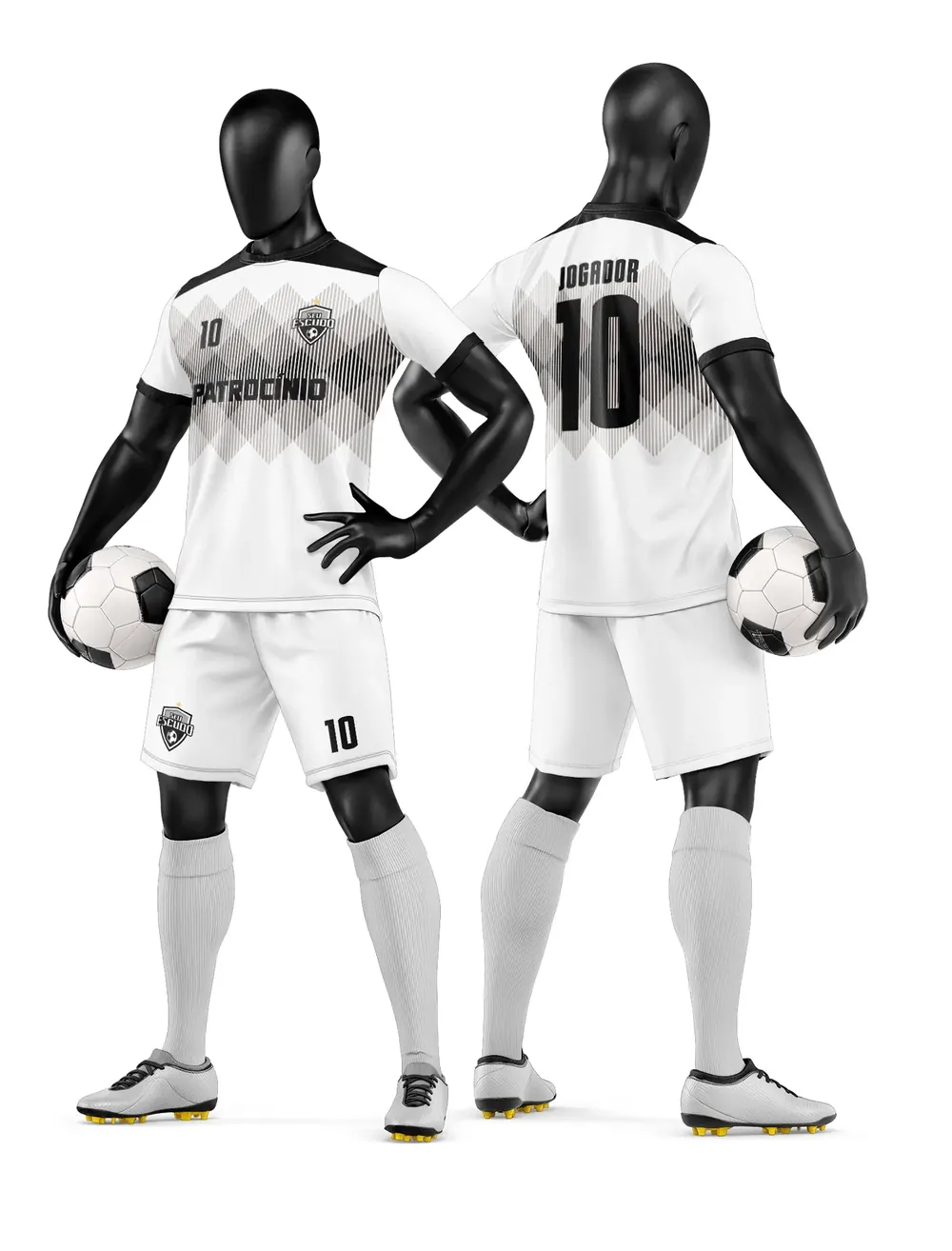 Arte Vetor Camisa e Short de Time de Futebol Amador Modelo 226