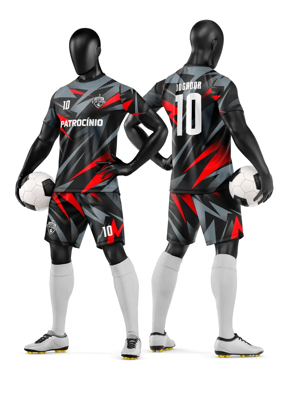 Arte Vetor Camisa e Short de Time de Futebol Amador Modelo 234