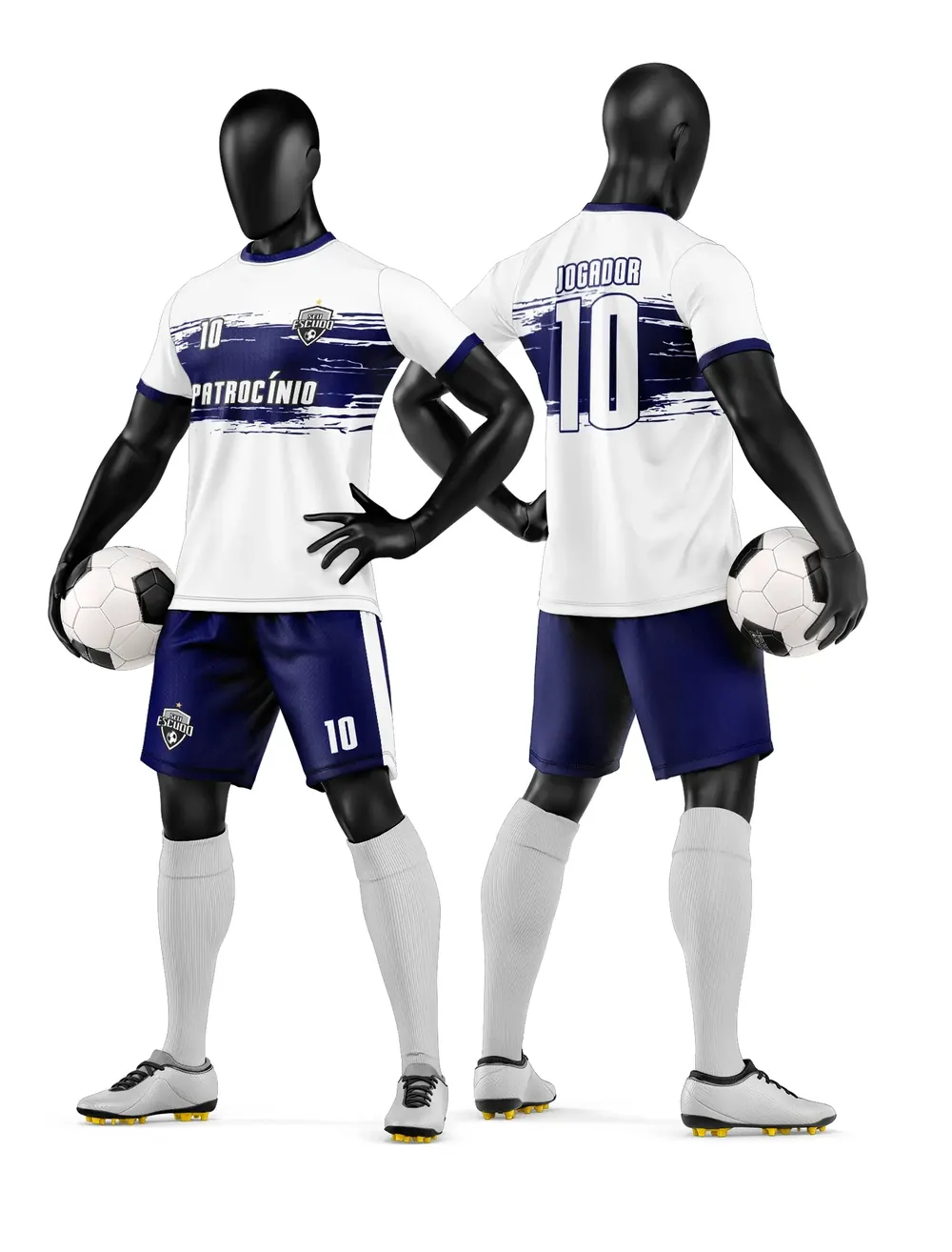 Arte Vetor Camisa e Short de Time de Futebol Amador Modelo 16